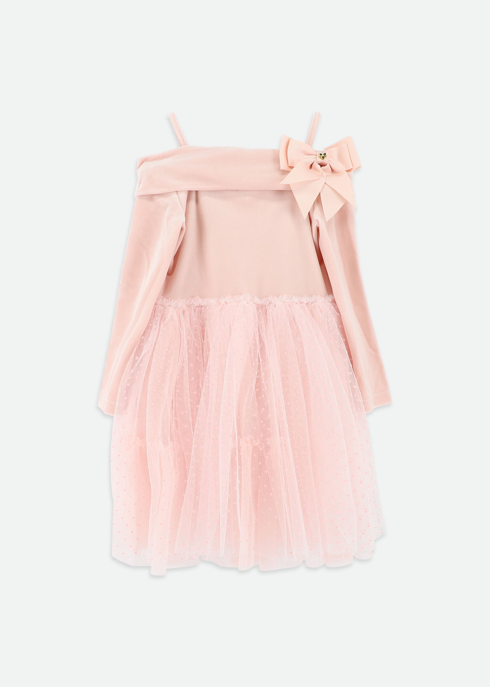 Hepburn Velour Tulle Tea Dress Sweet Blush