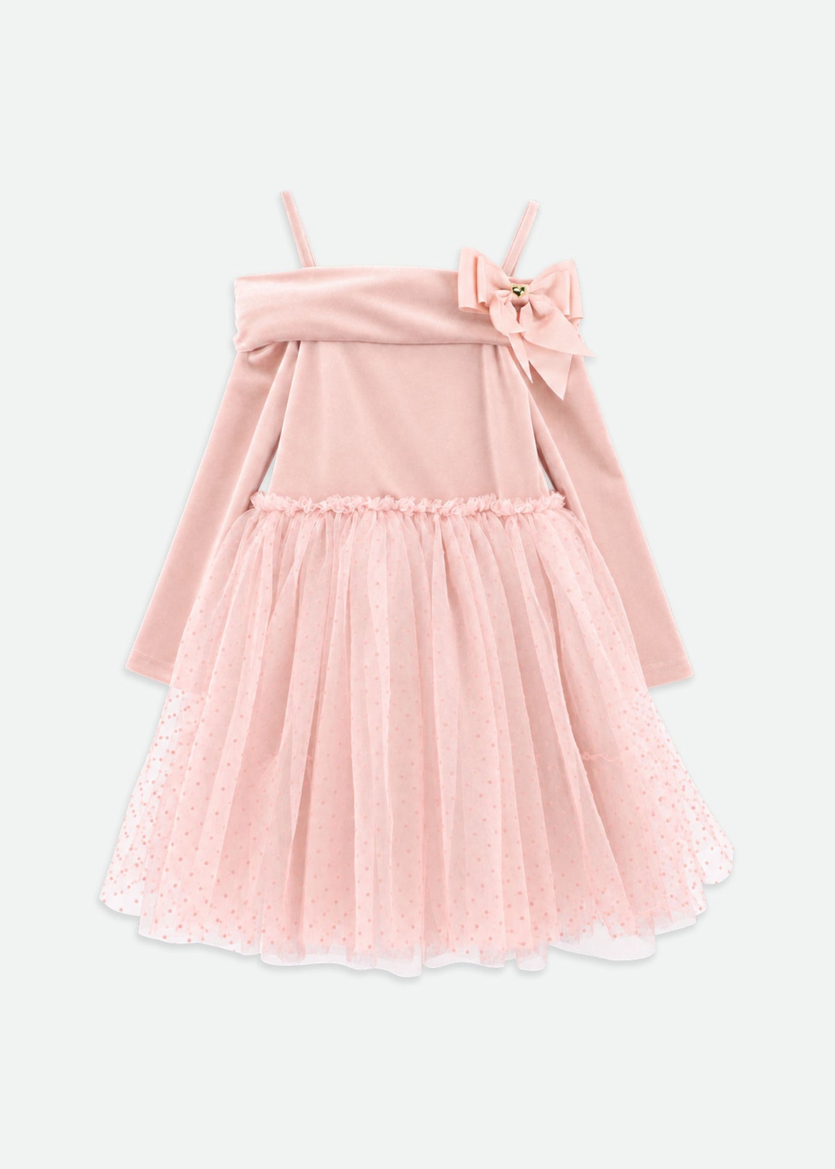 Hepburn Velour Tulle Tea Dress Sweet Blush