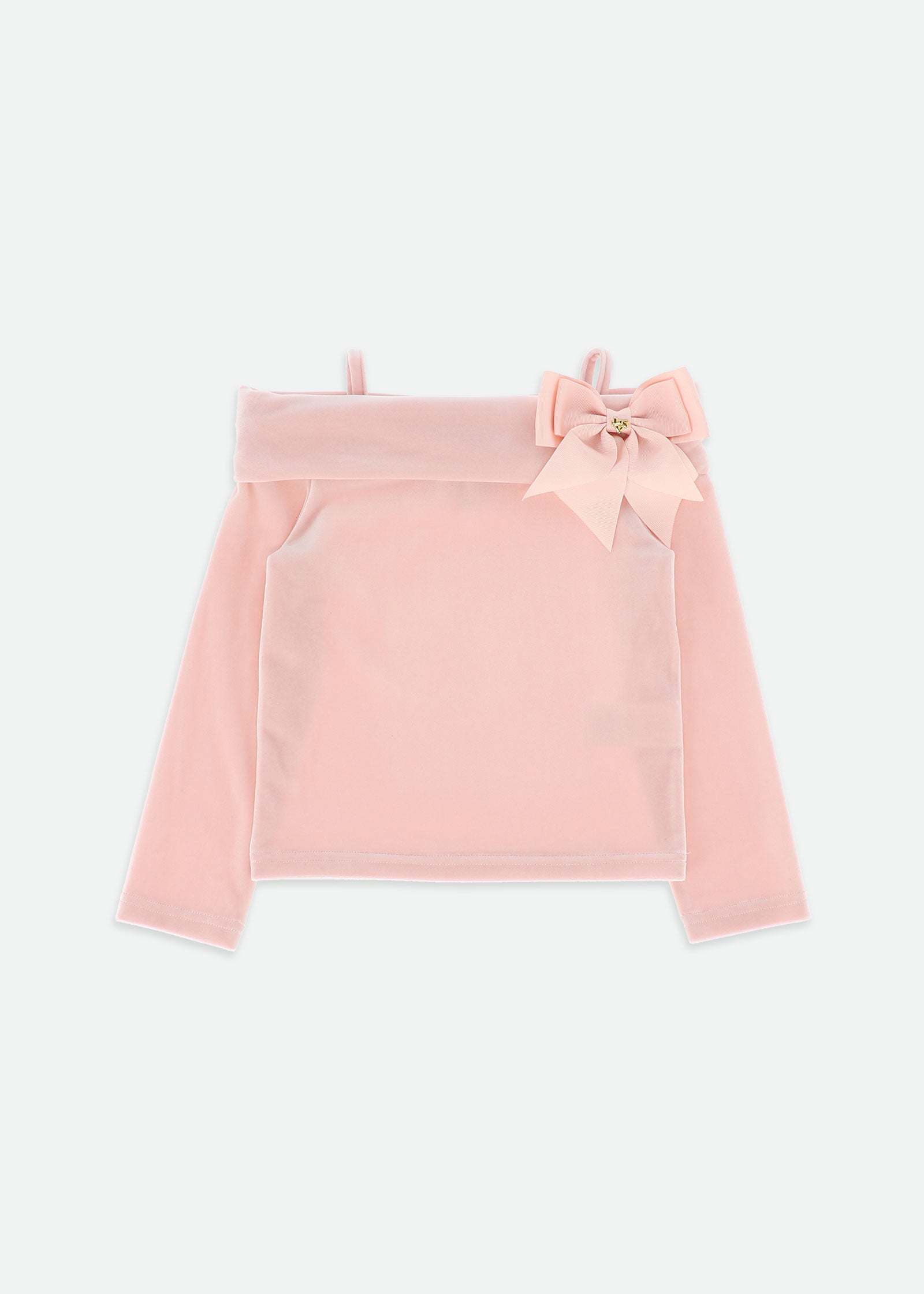 Hepburn Velour Off The Shoulder Top Blush
