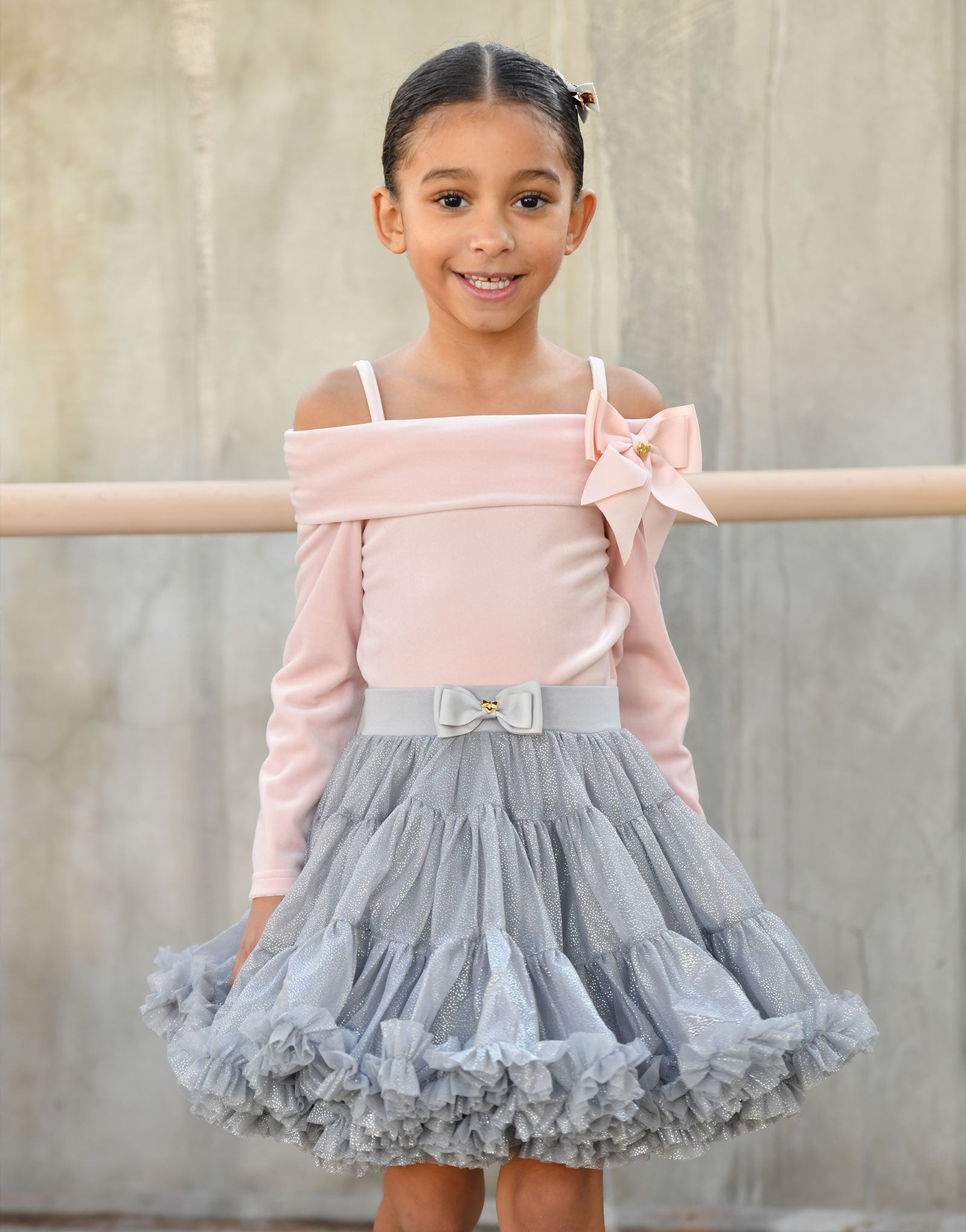 Hepburn Velour Off The Shoulder Top Blush