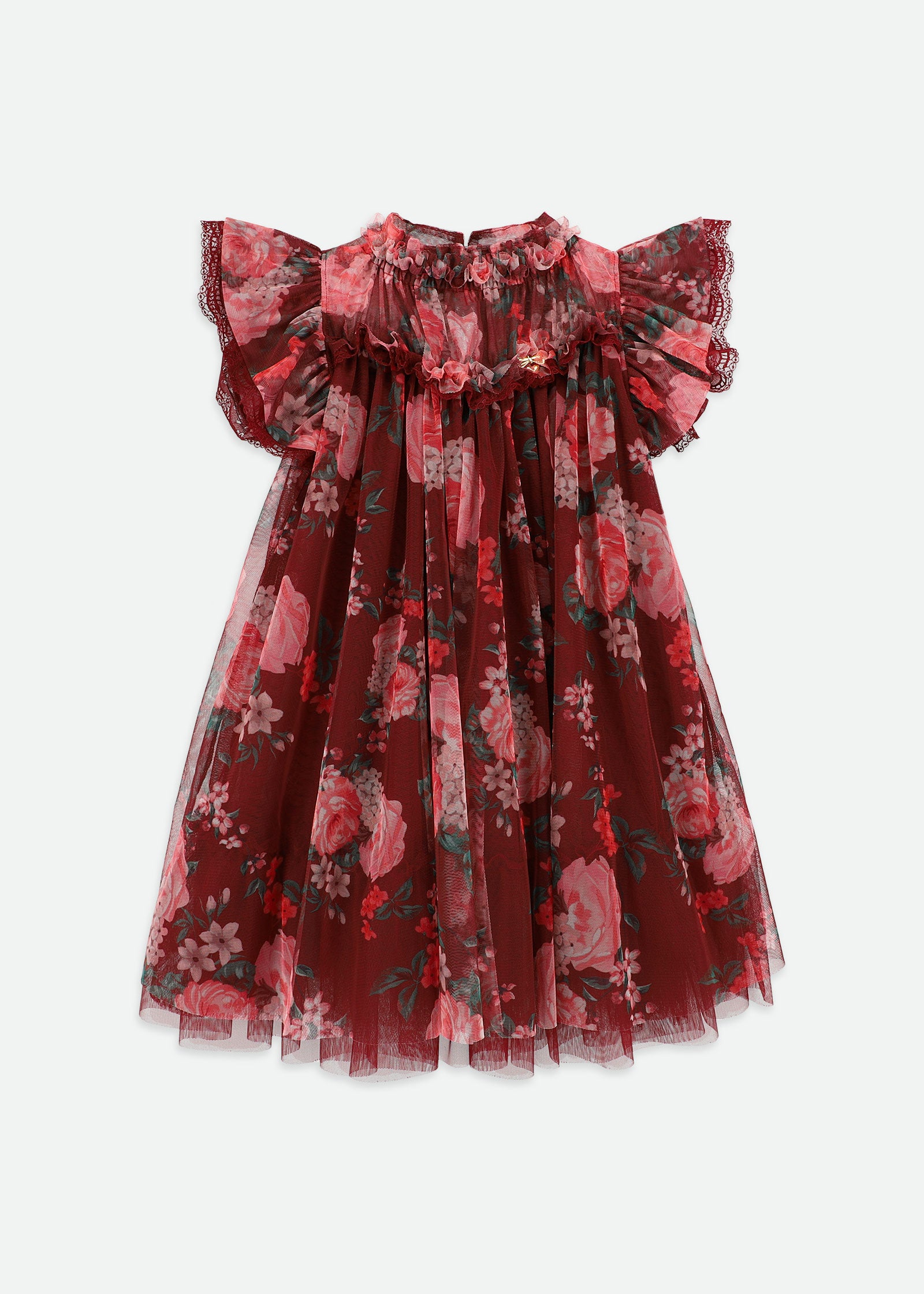 Hettie Floral And Lace Trim Dress Port