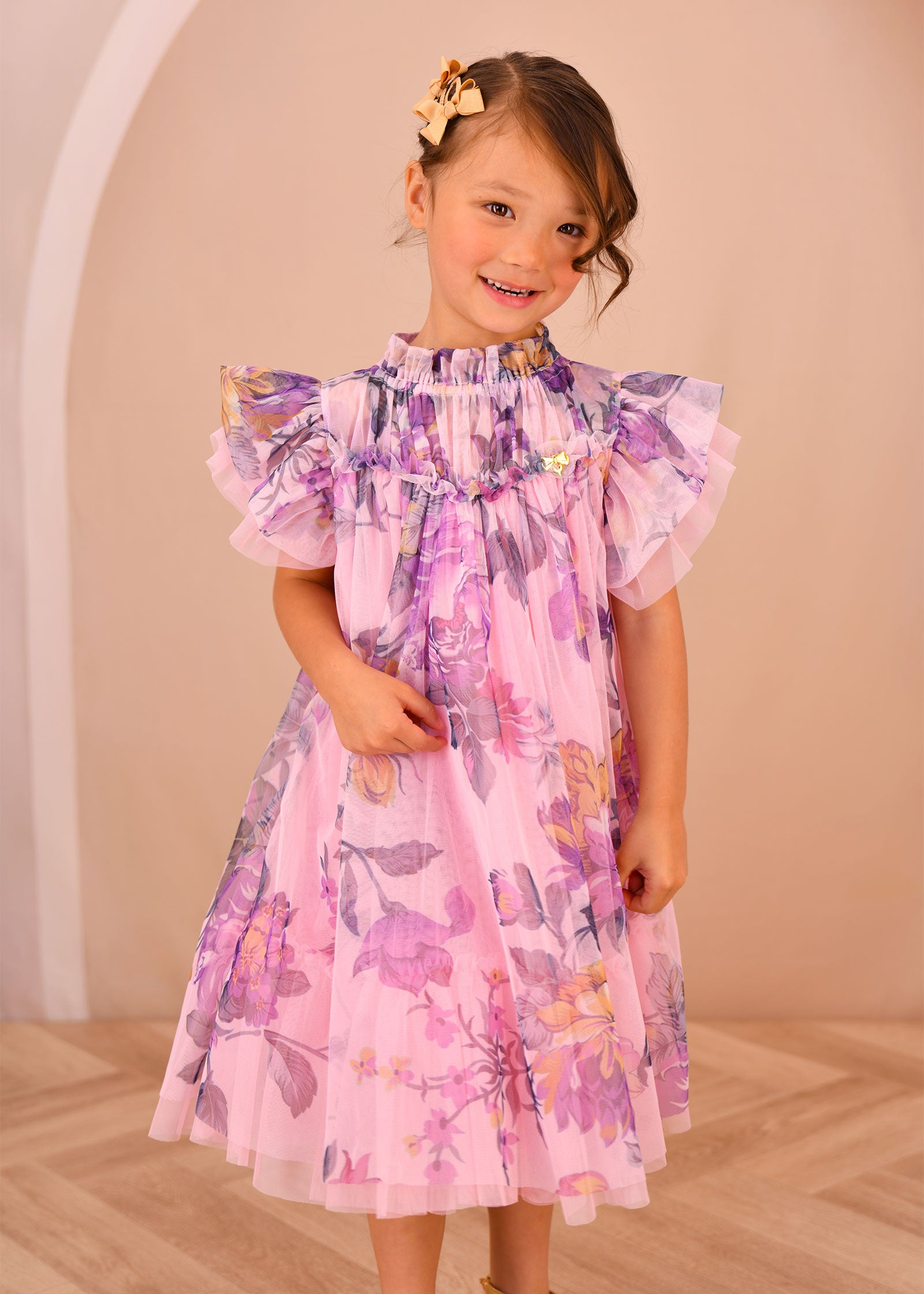 Hettie Floral Dress Fairy Pink