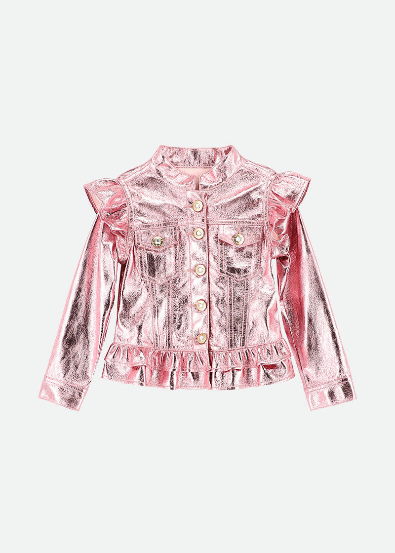Indigo Metallic Jacket Pink