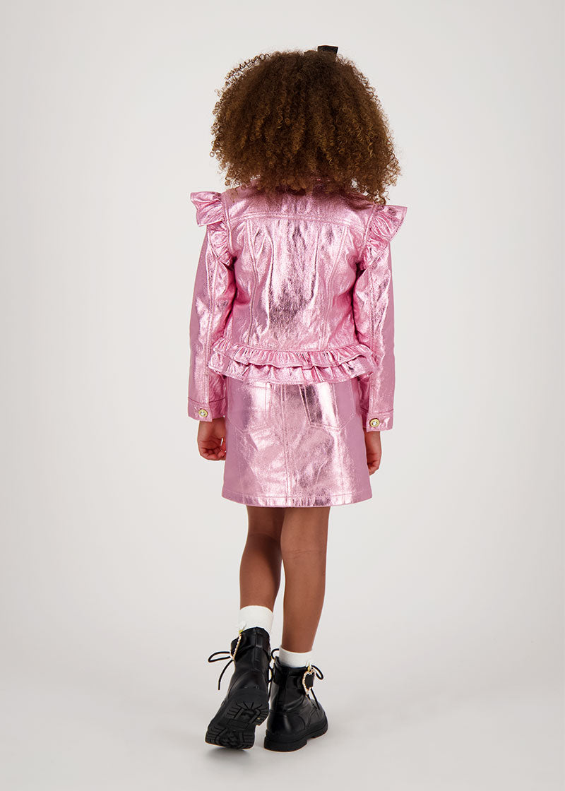 Indigo Metallic Jacket Pink