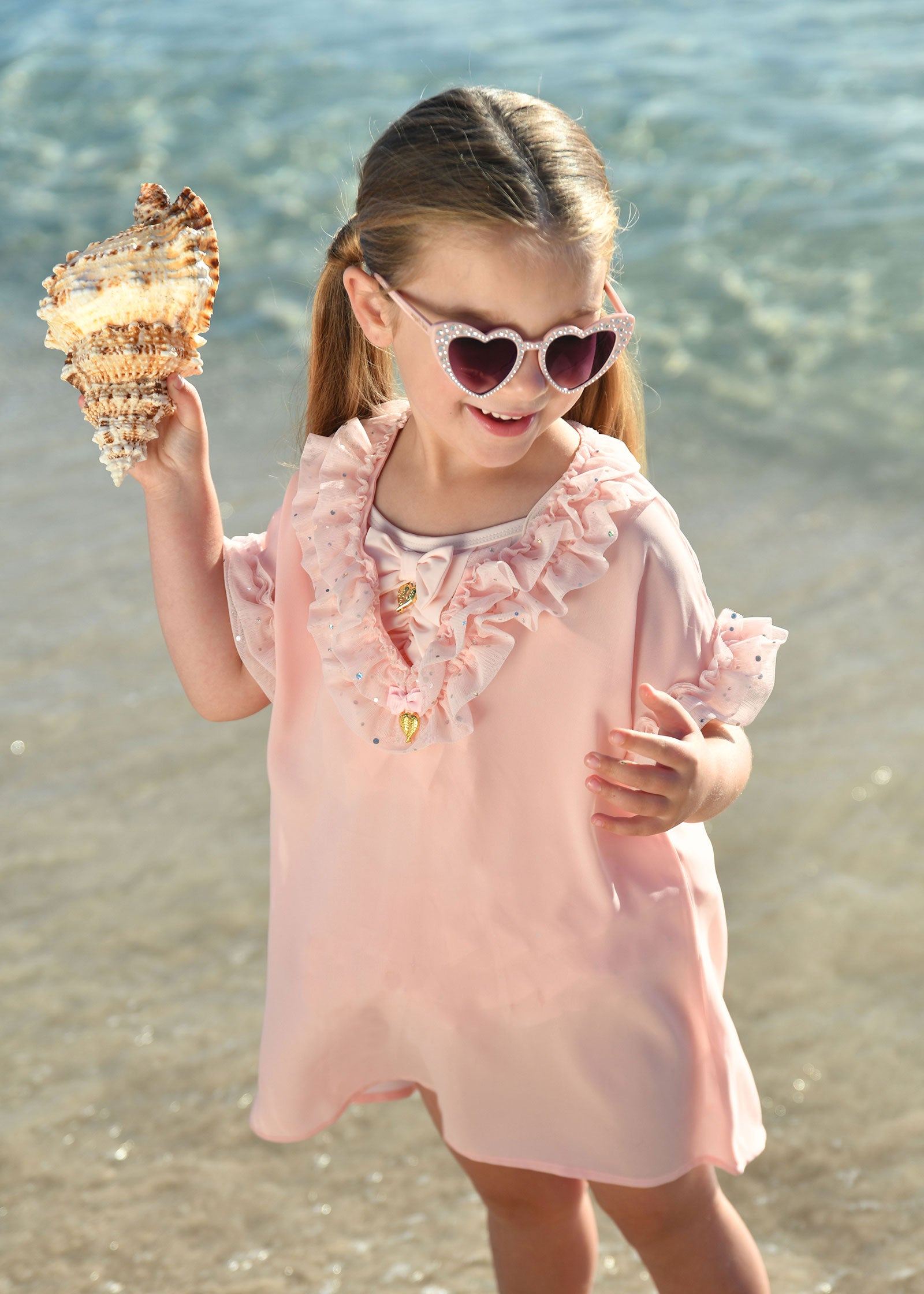 Irena Sparkle Kaftan Pale Pink