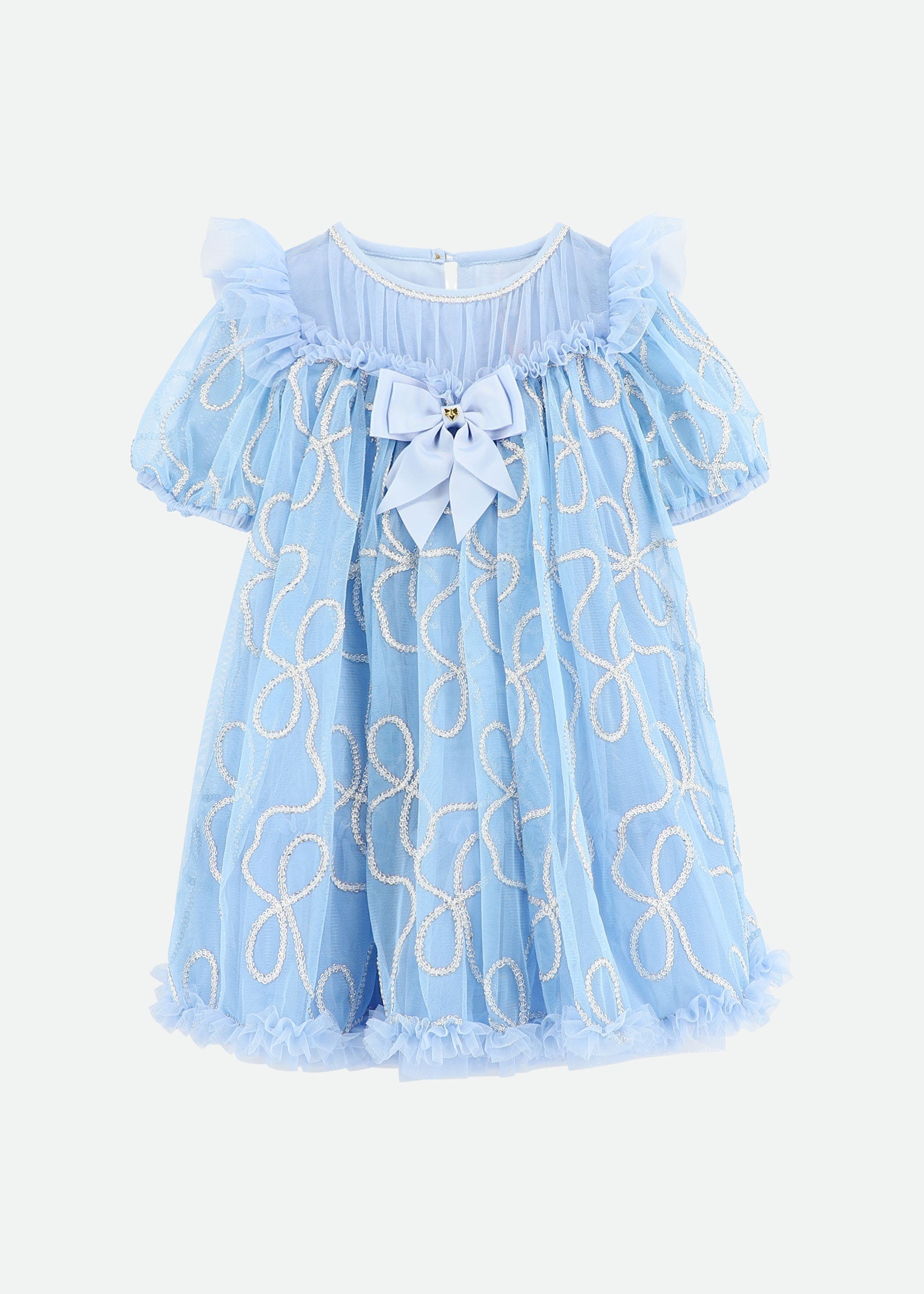 Isabella 3D Tulle Dress Pretty Blue