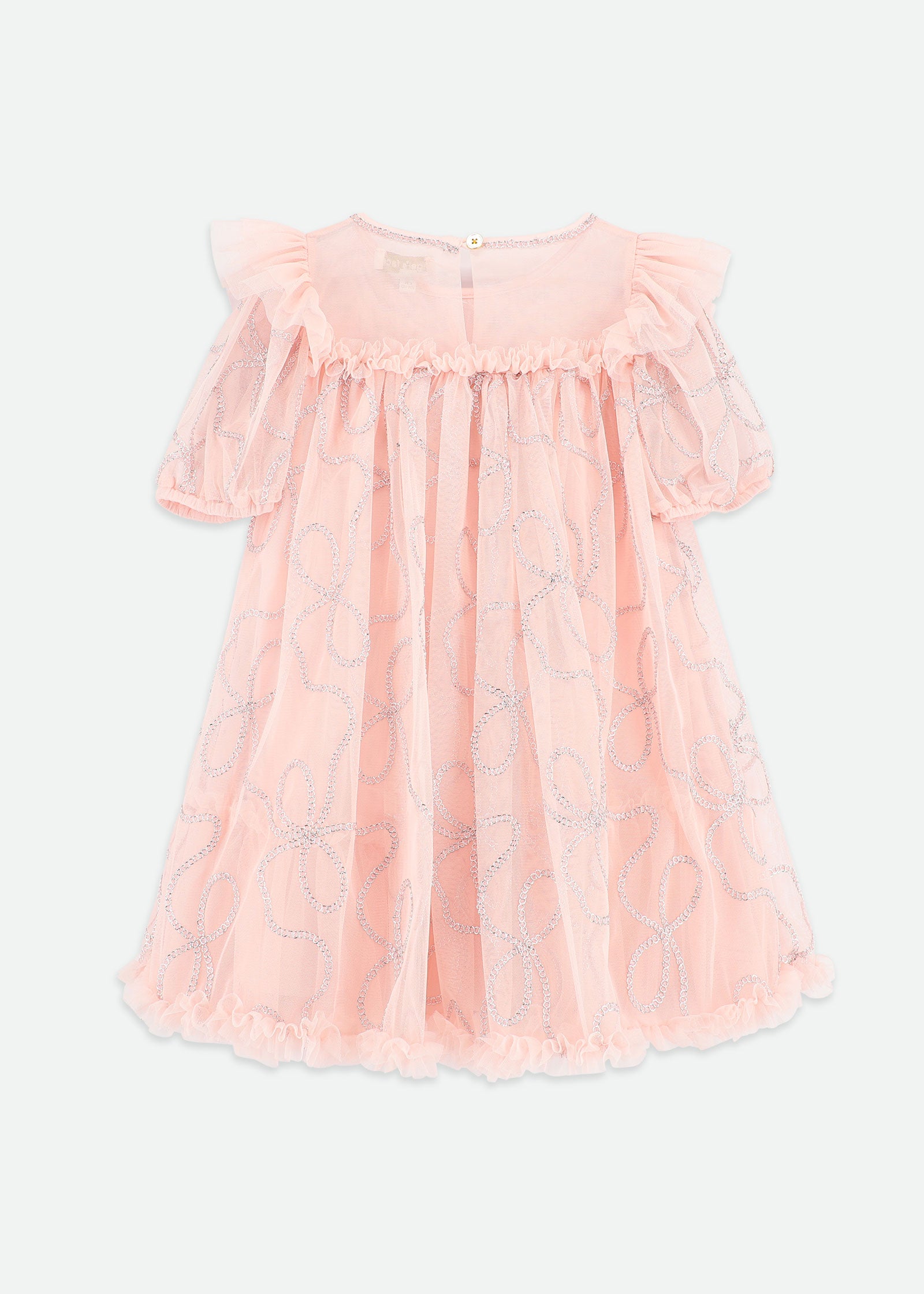 Isabella 3D Tulle Dress Pale Pink