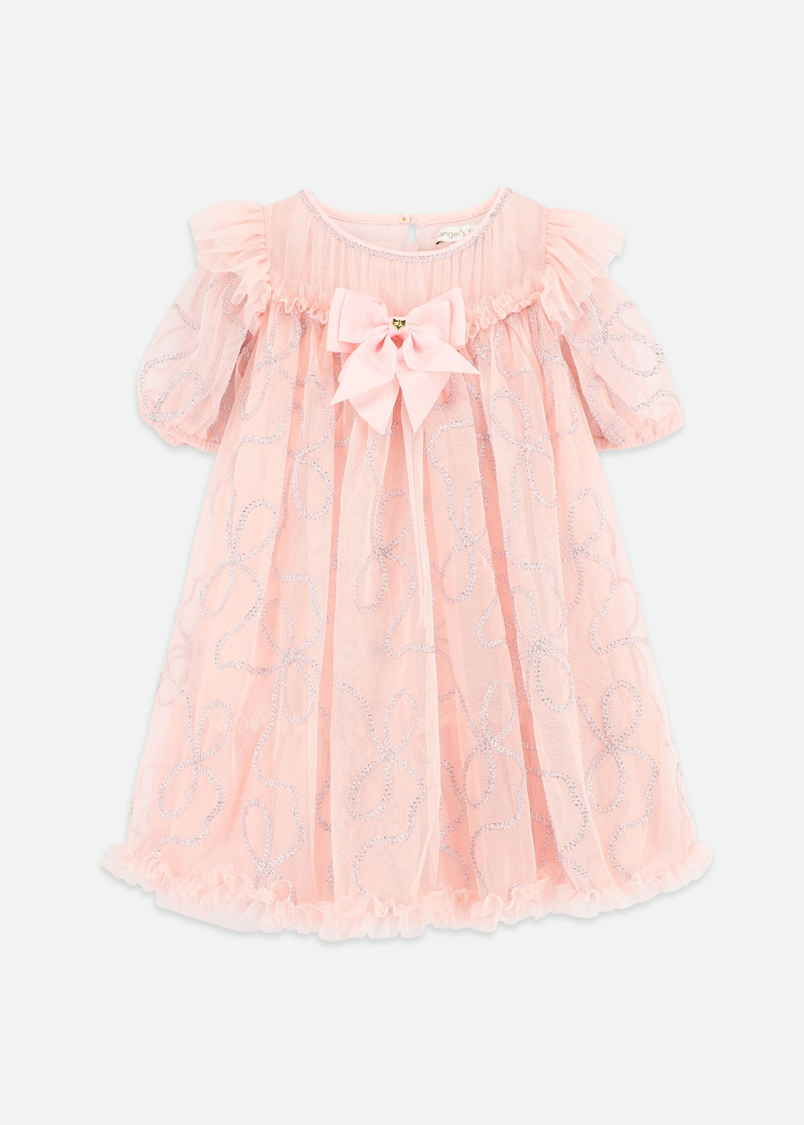 Isabella 3D Tulle Dress Pale Pink