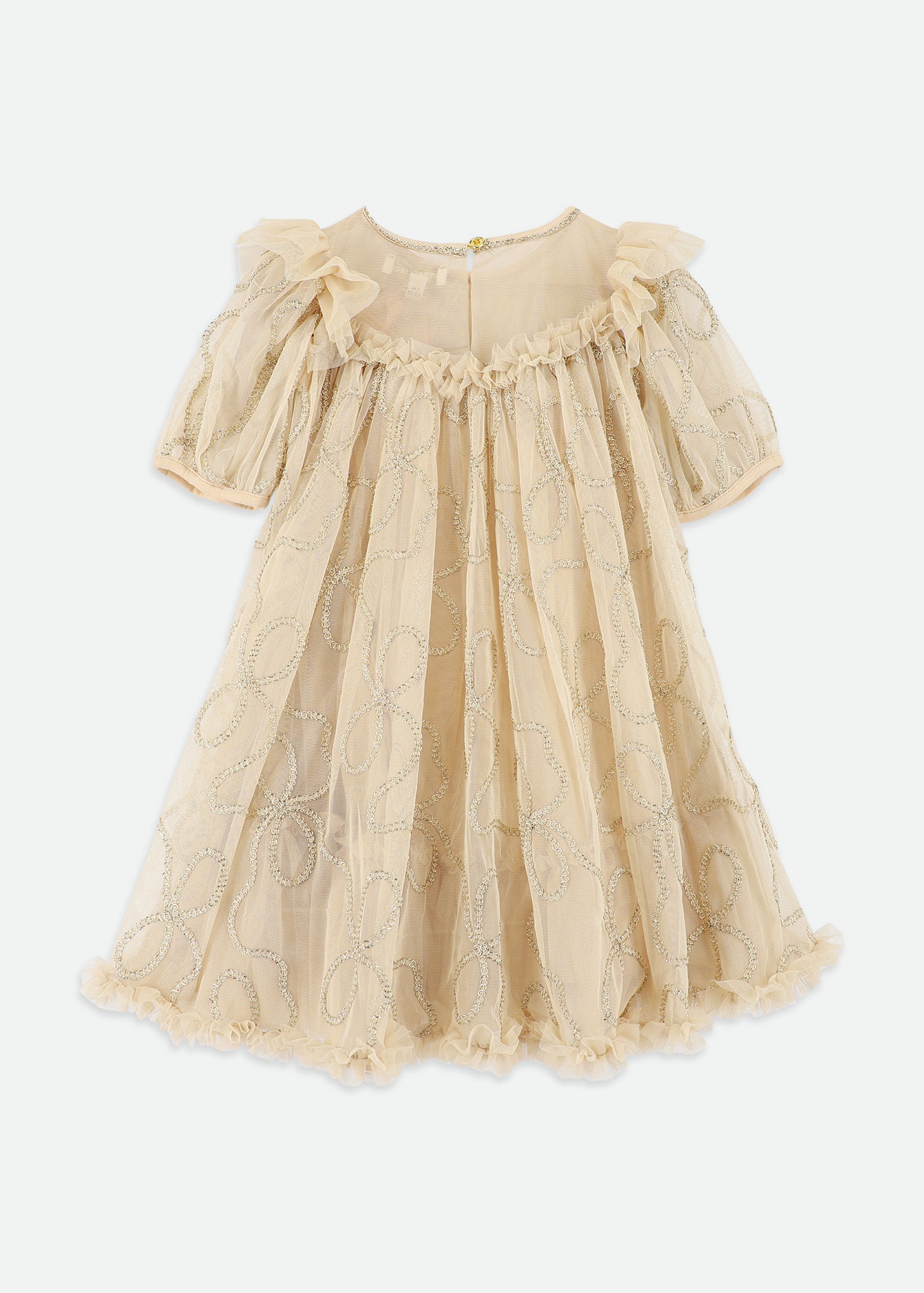 Isabella 3D Chain Tulle Dress Gold