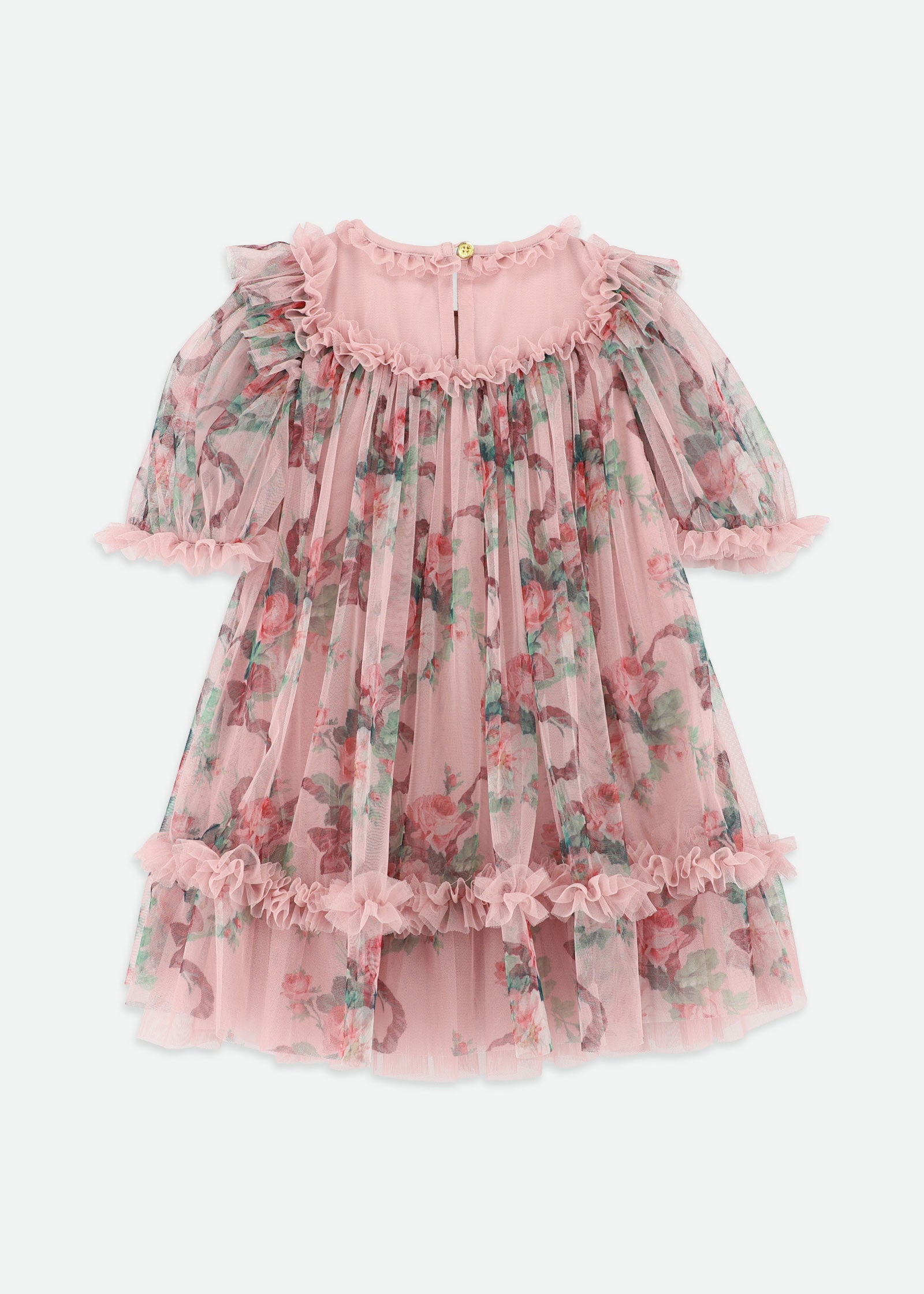 Isabella Ribbon And Roses Tulle Dres Vintage Rose