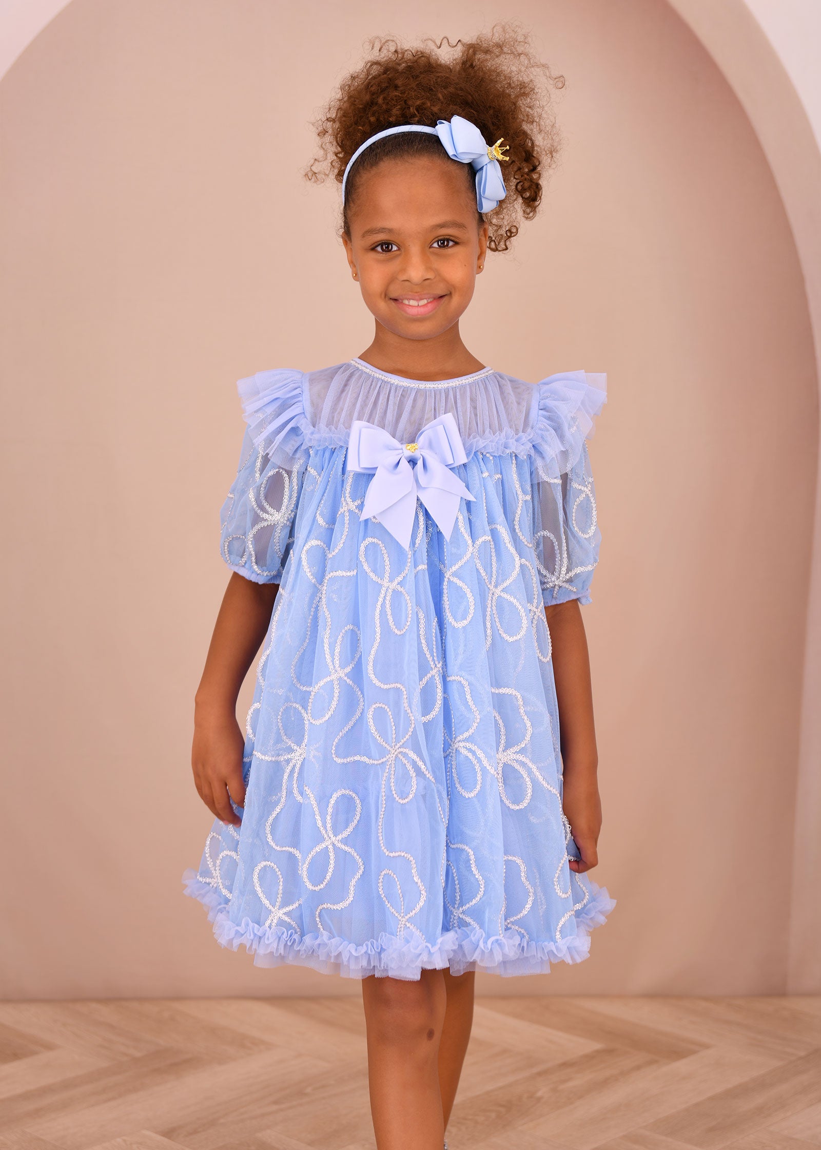 Isabella 3D Tulle Dress Pretty Blue