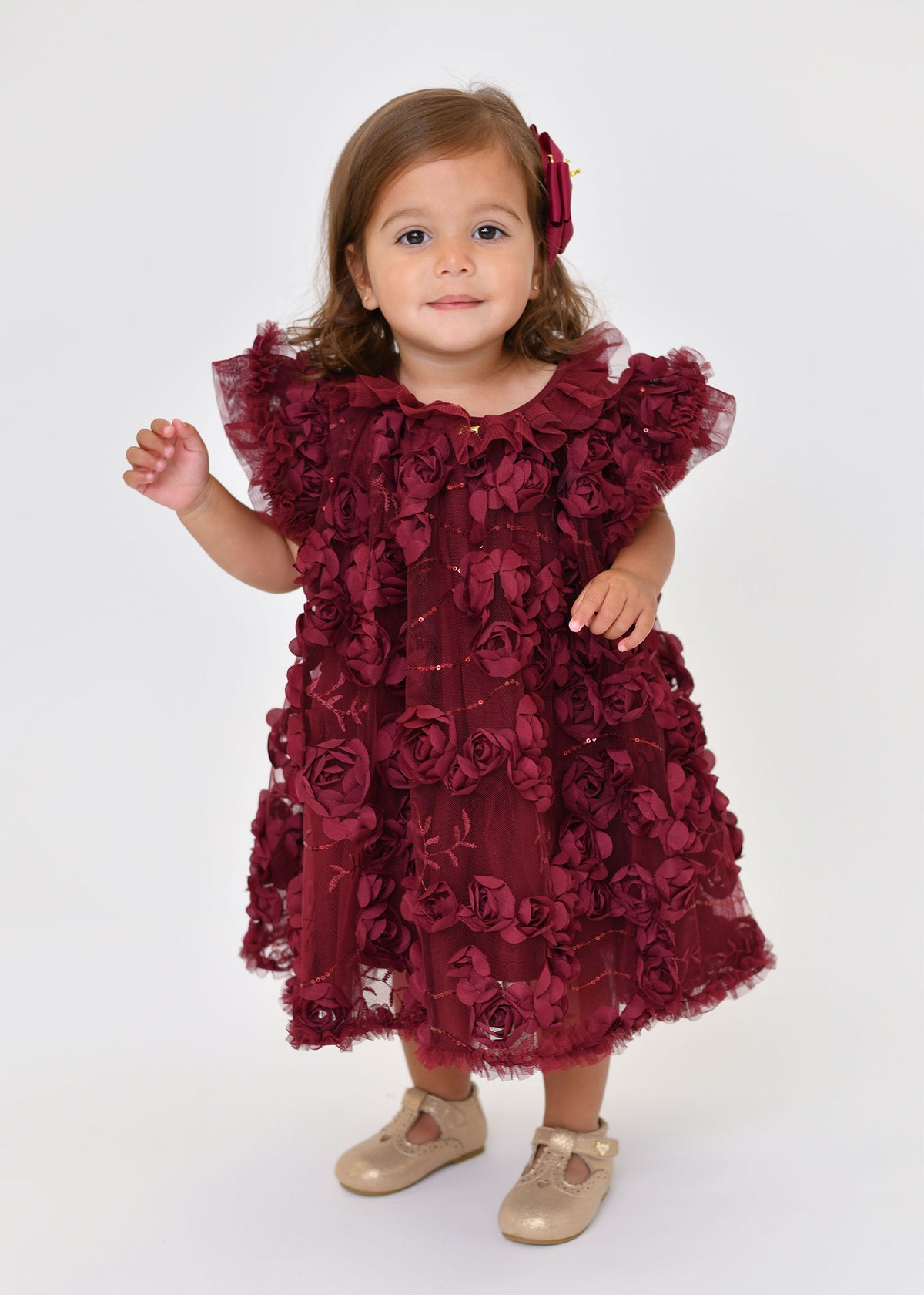 Ivy Sequin And 3D Flower Baby Dress Port