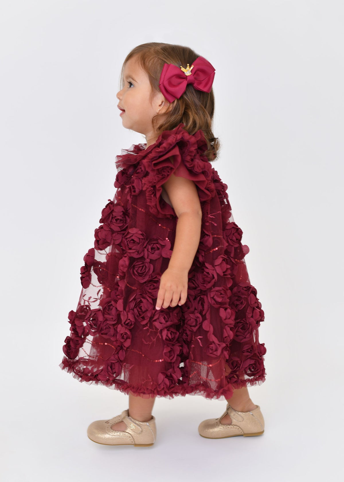 Ivy Sequin And 3D Flower Baby Dress Port