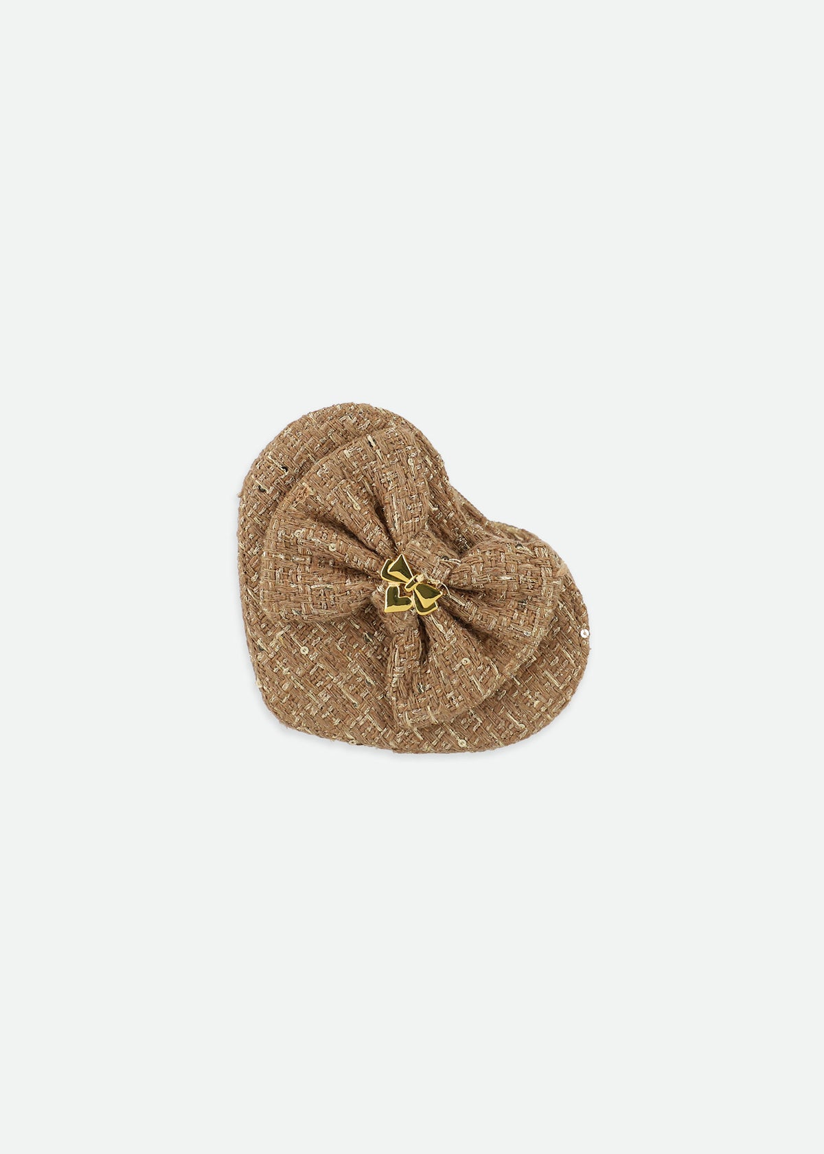 Jade Tweed Heart Handbag Toffee