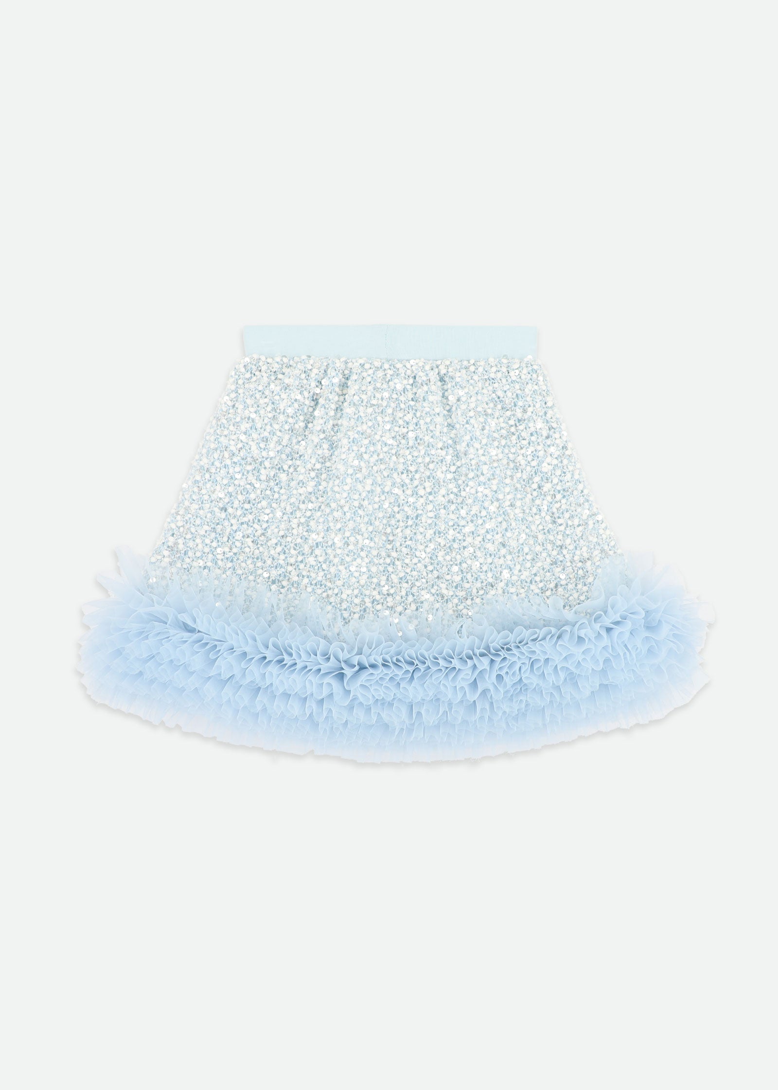 Janice Boucle Sequin Skirt Pale Blue