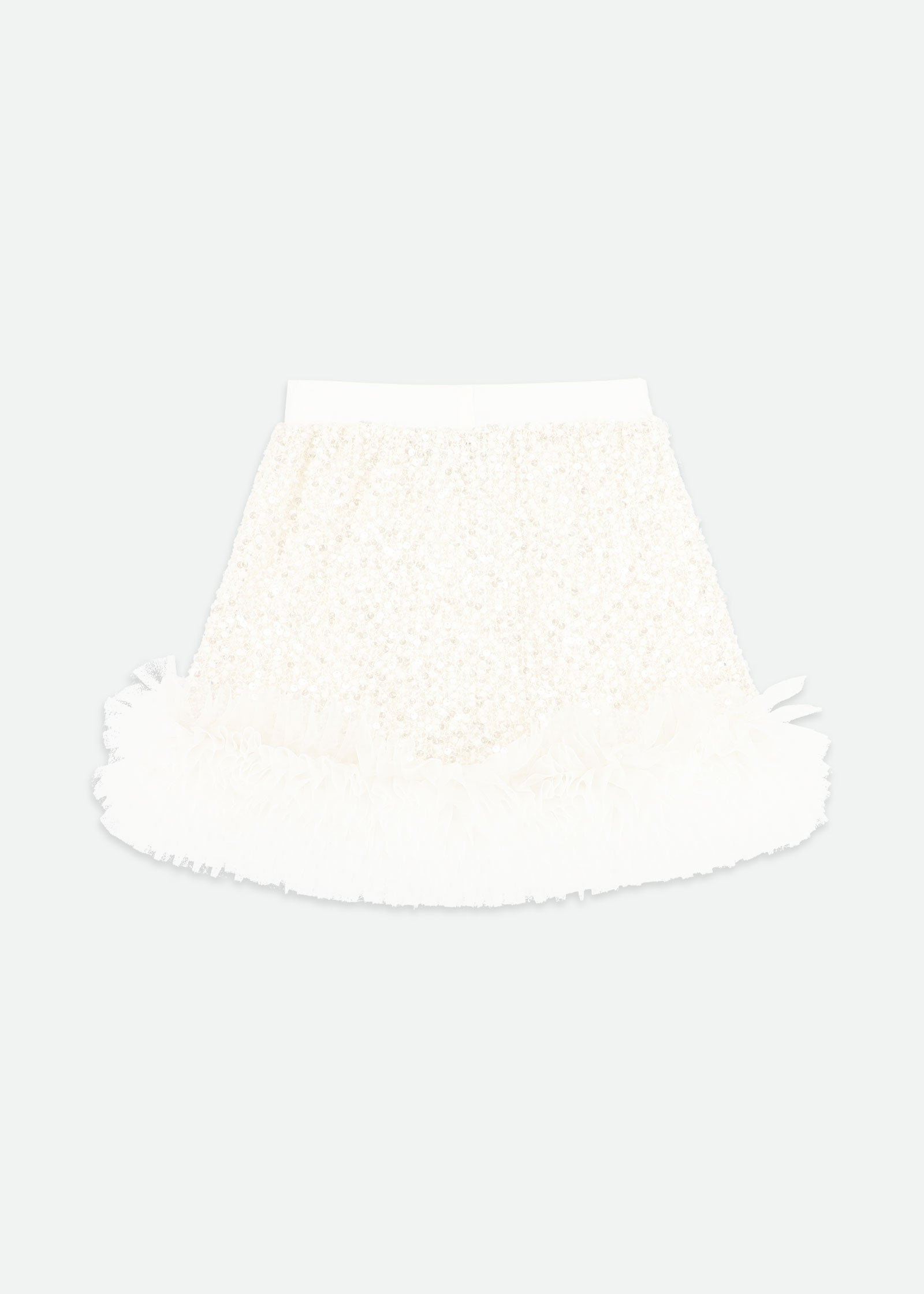 Janice Boucle Sequin Skirt Snowdrop