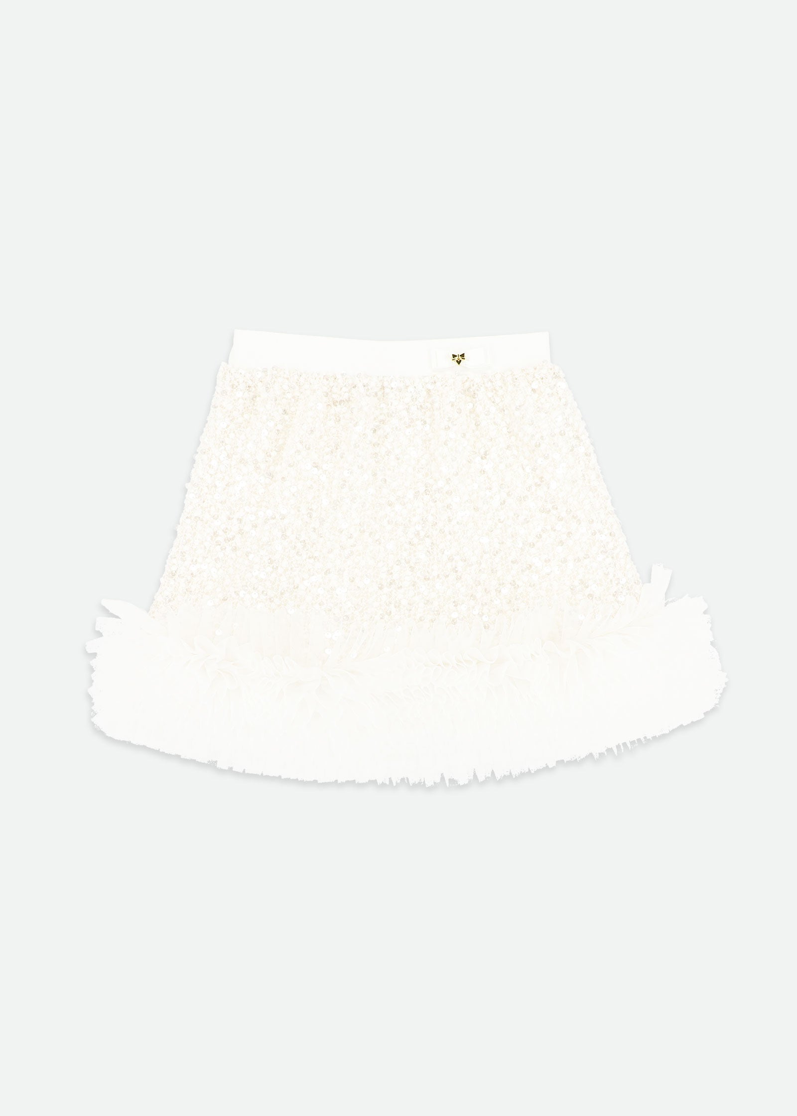 Janice Boucle Sequin Skirt Snowdrop