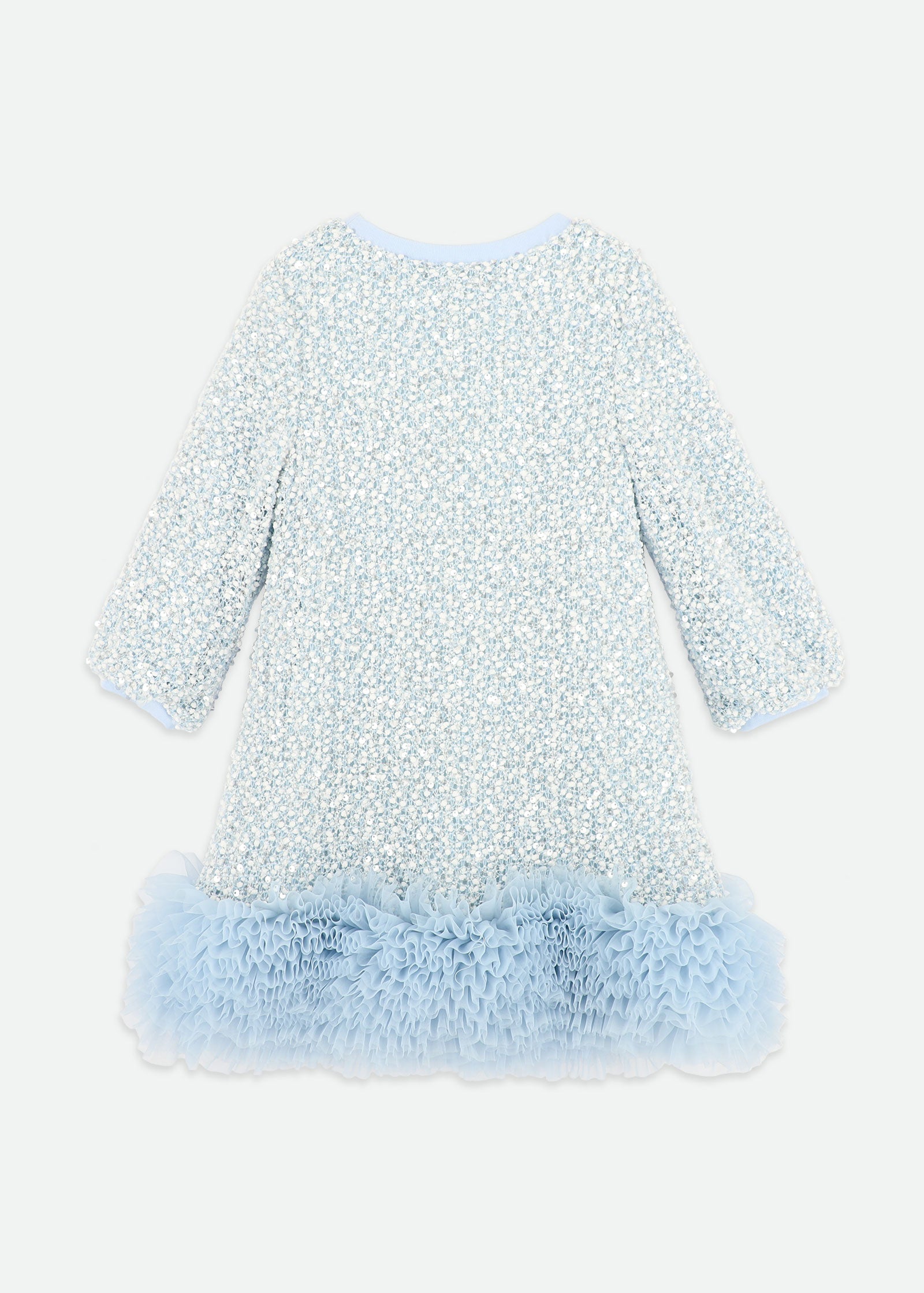 Jeanette Boucle Sequin Dress Pale Blue
