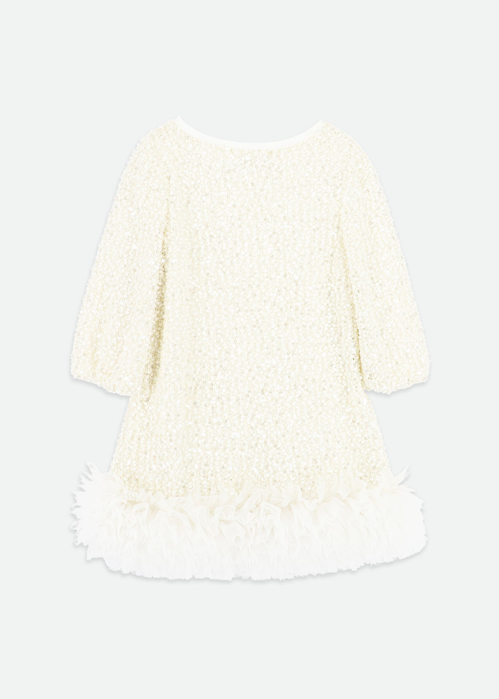 Jeanette Boucle Sequin Dress Snowdrop