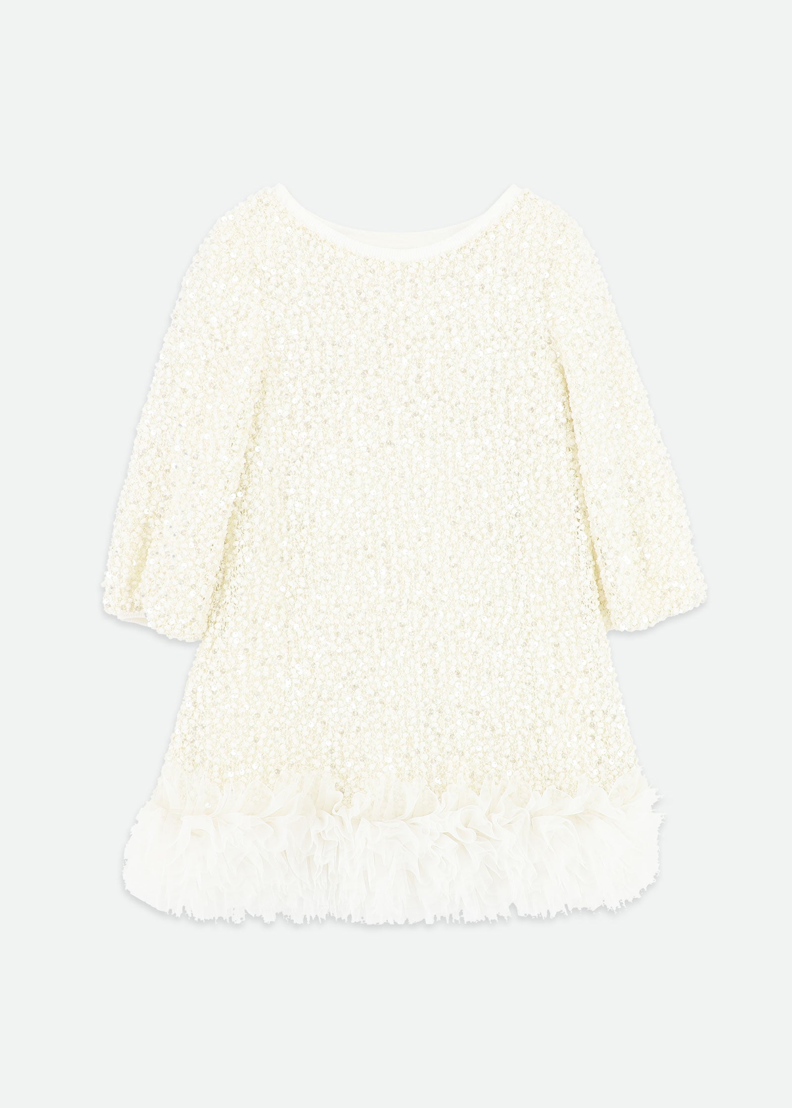 Jeanette Boucle Sequin Dress Snowdrop