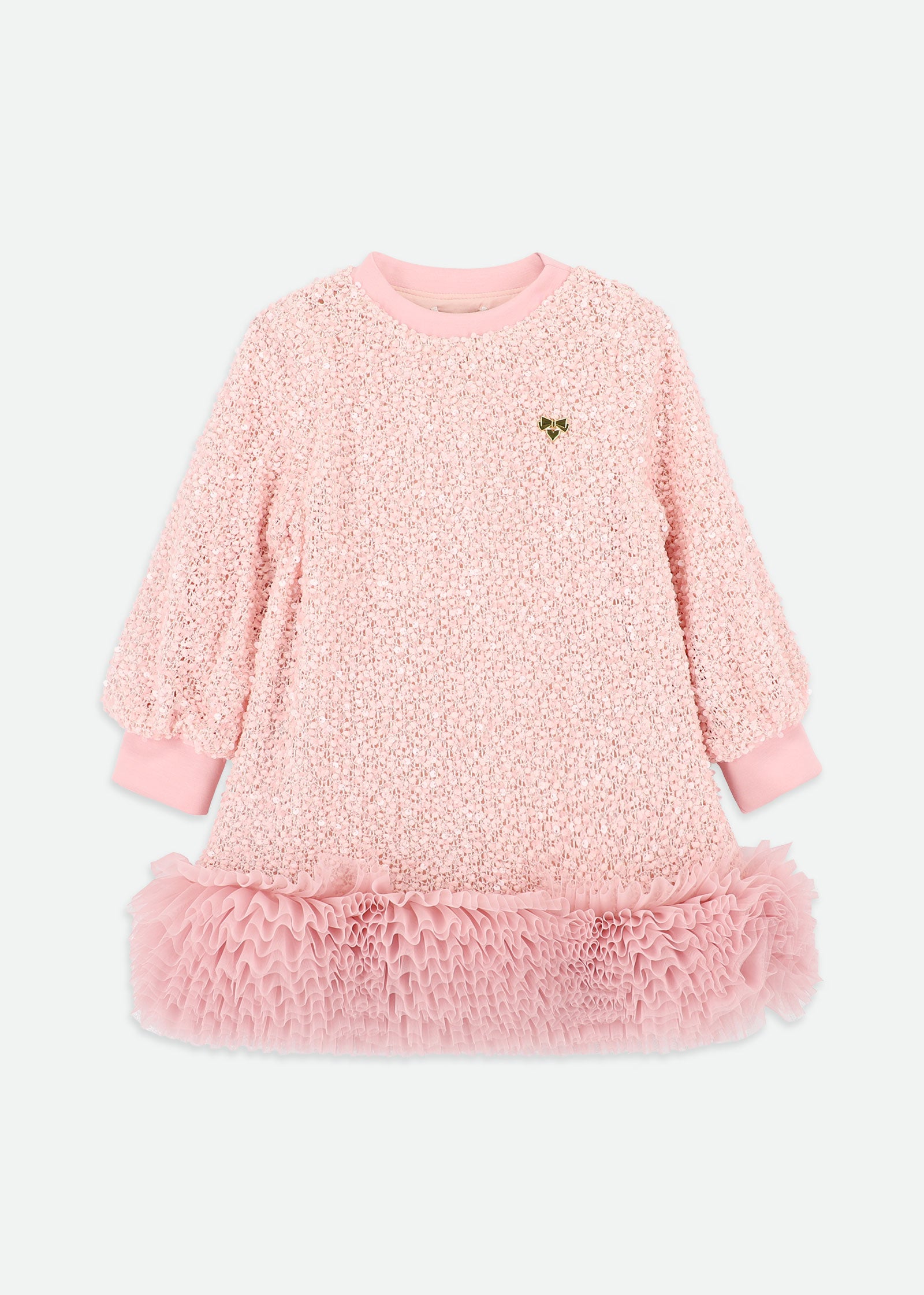 Jeanette Boucle Sequin Dress Pink