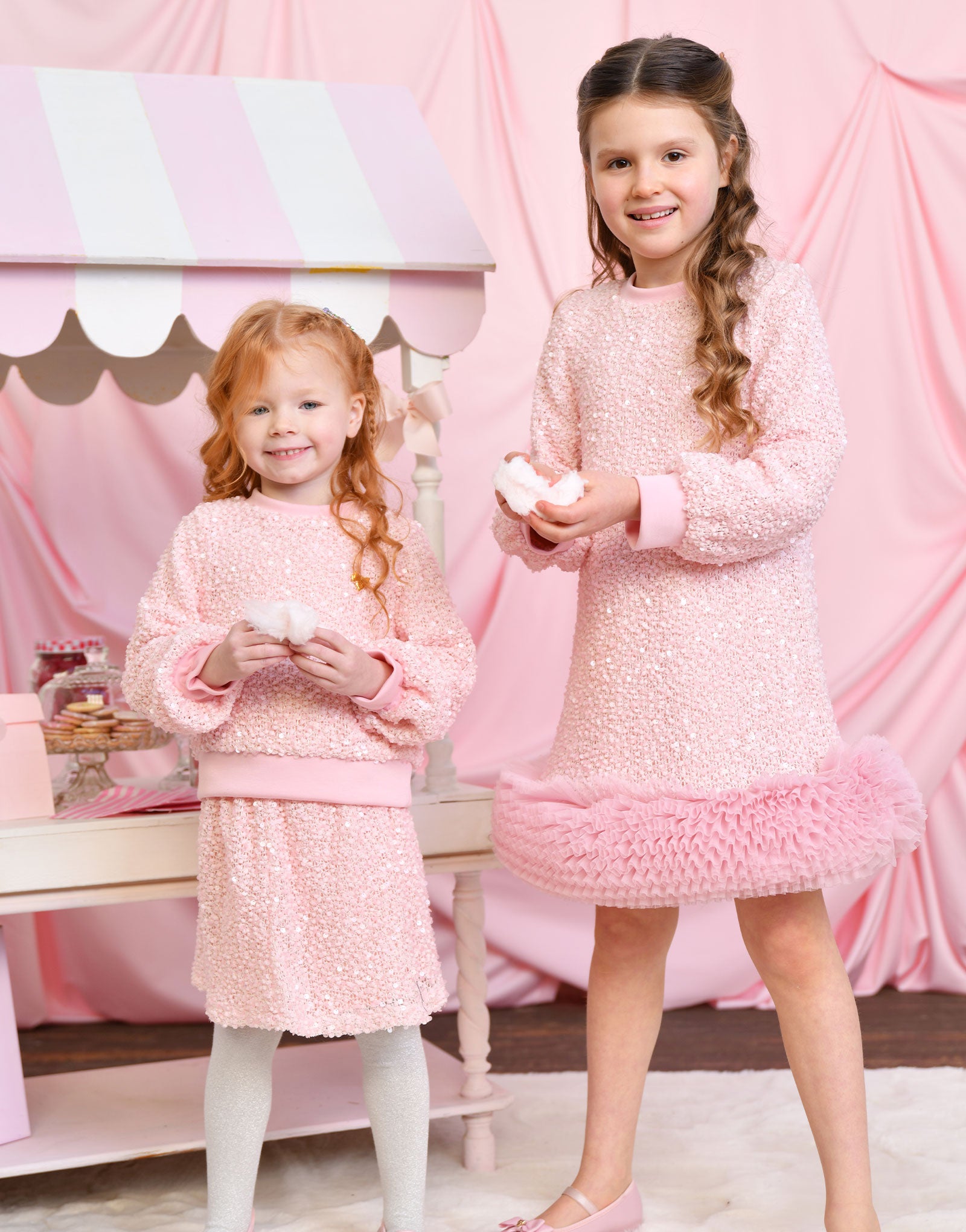 Jennifer Boucle Sequin Skirt Pink
