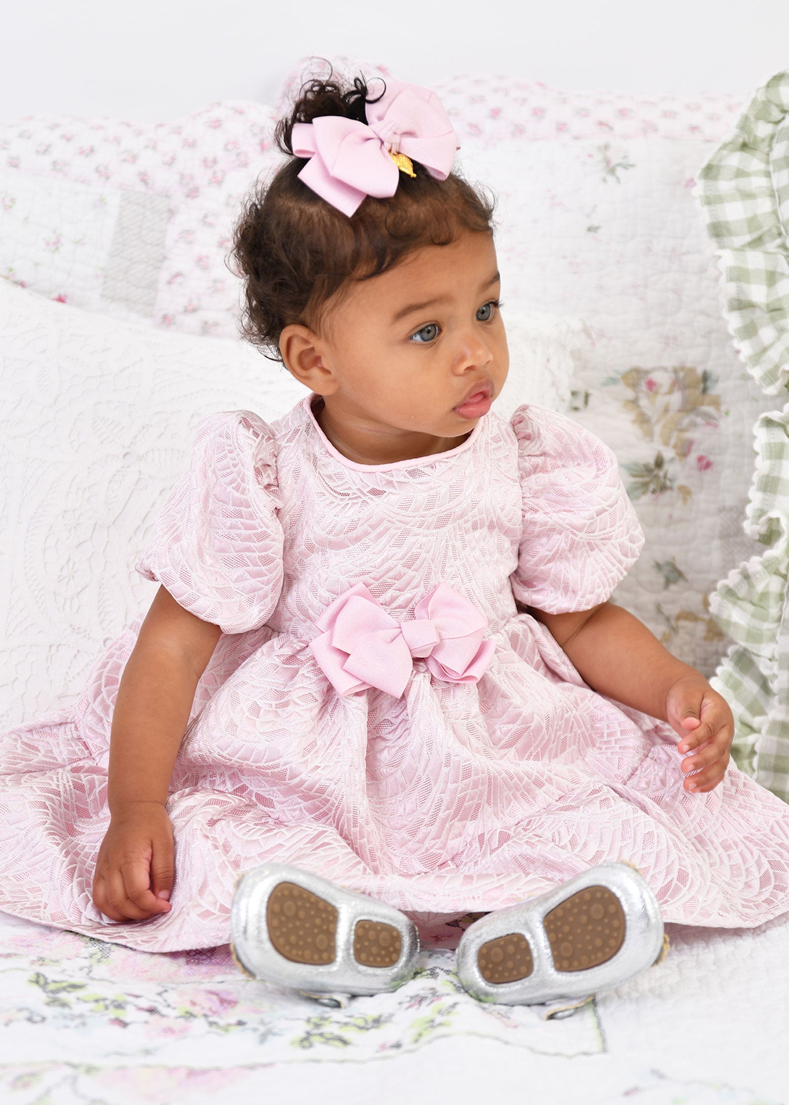 Jordan Baby Jacquard Dress Pale Pink