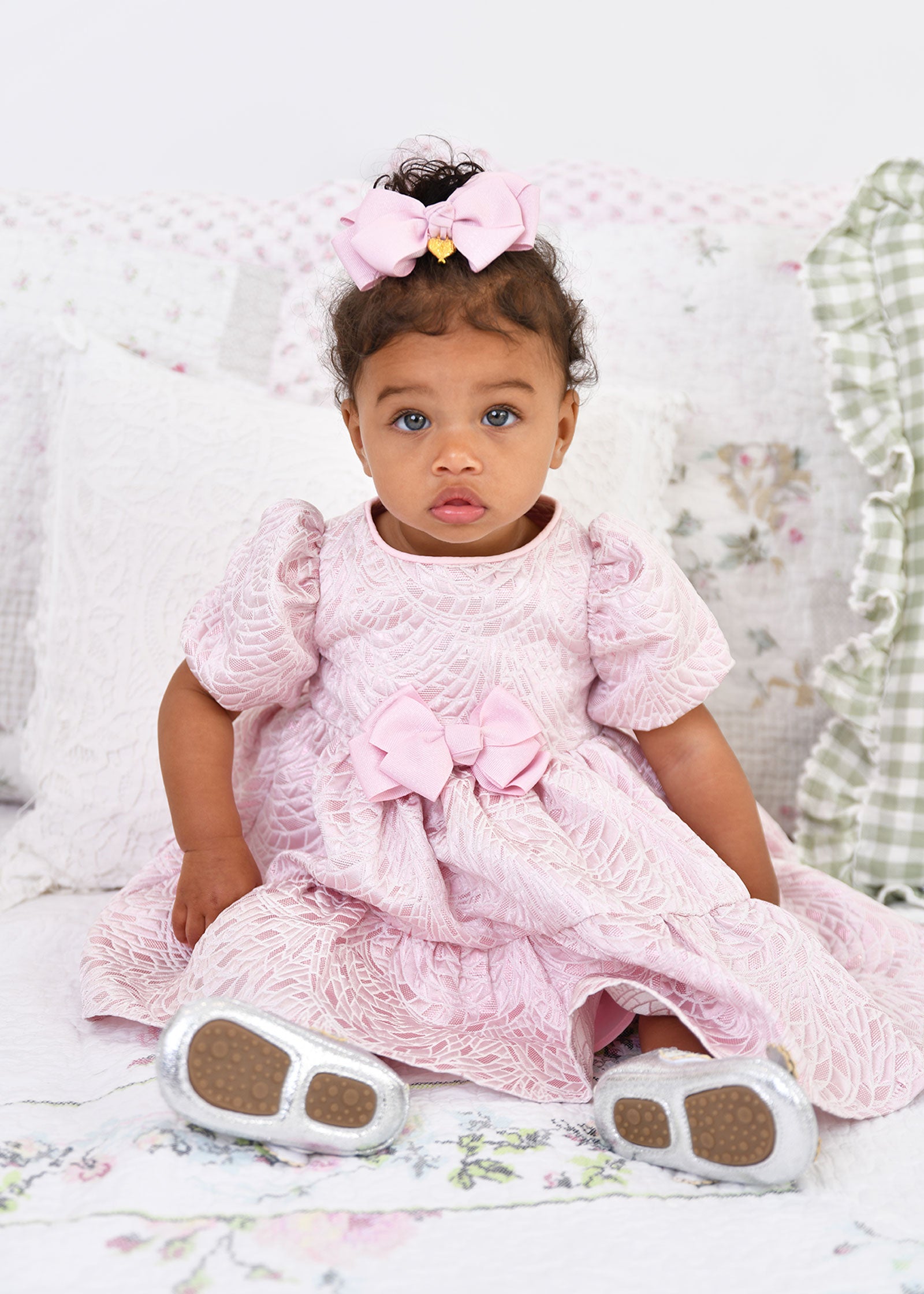 Jordan Baby Jacquard Dress Pale Pink