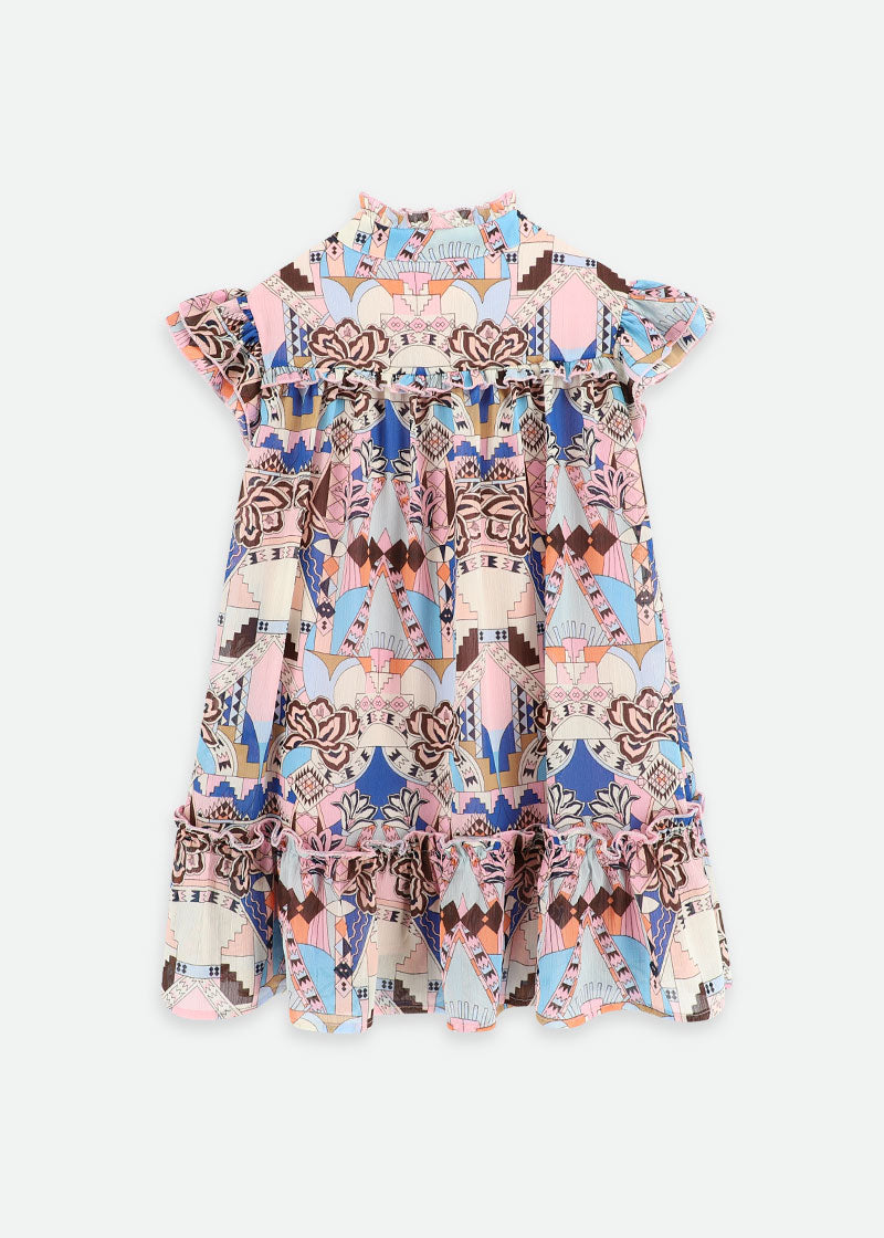 Kacey Printed Dress Blue Mix