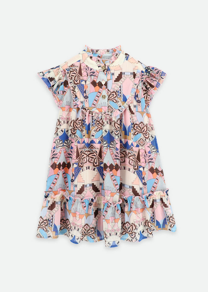 Kacey Printed Dress Blue Mix