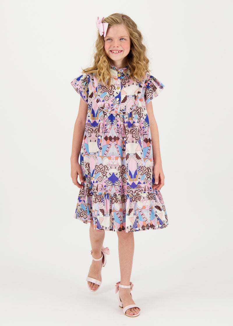 Kacey Printed Dress Blue Mix