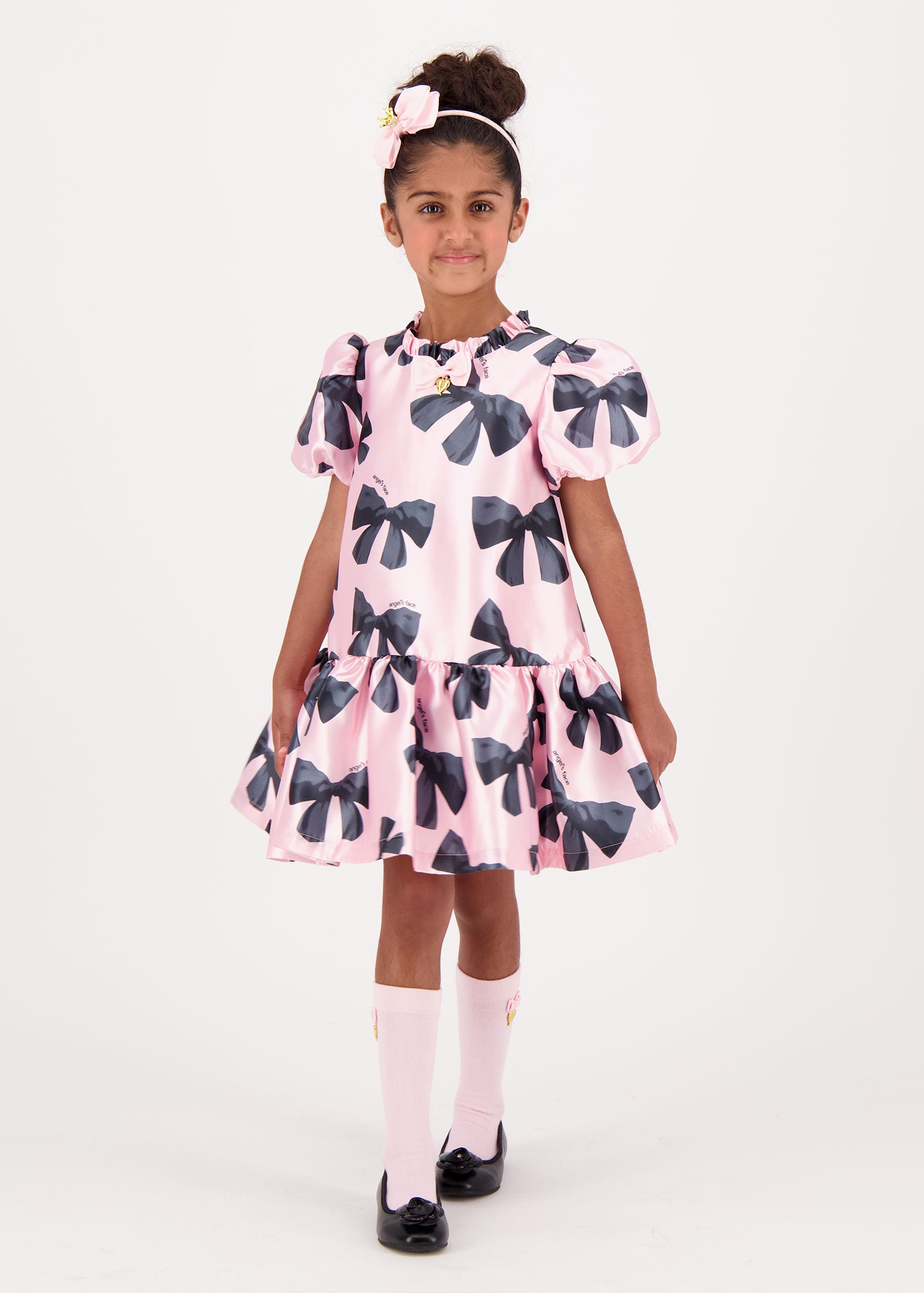 Kaley Bow Dress Fairy Pink