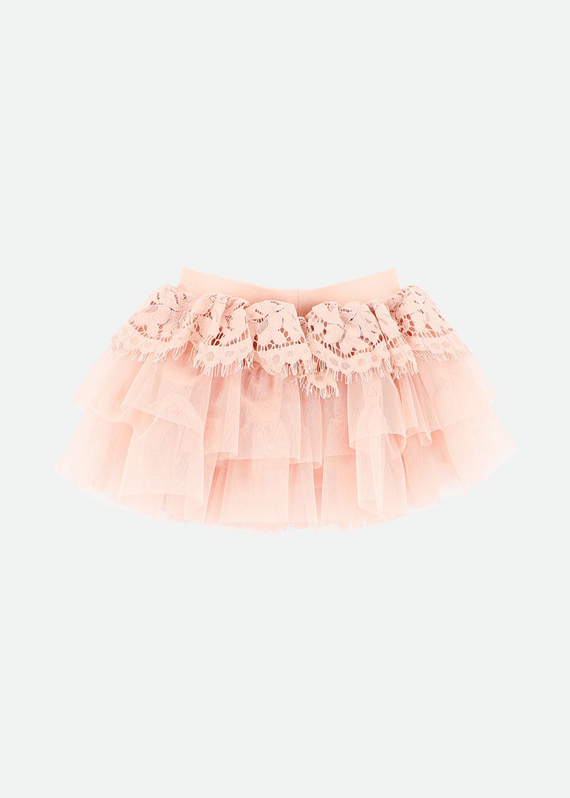 Kamma Lace Trim Baby Skirt Blush