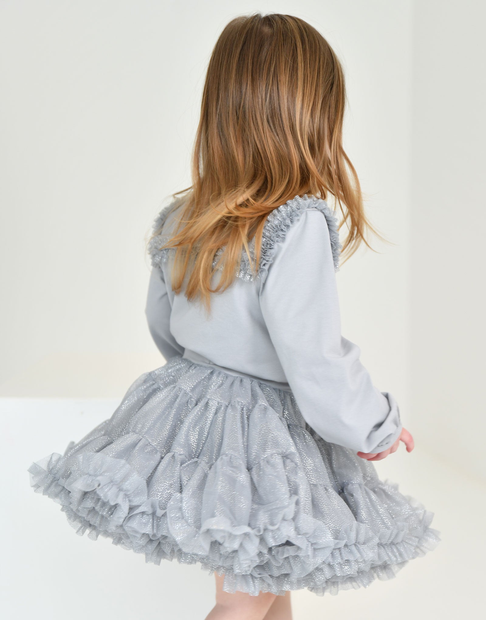 Kitty Sparkle Tulle Baby Tutu Grey