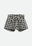 Laetitia Houndstooth Shorts with Bow Black