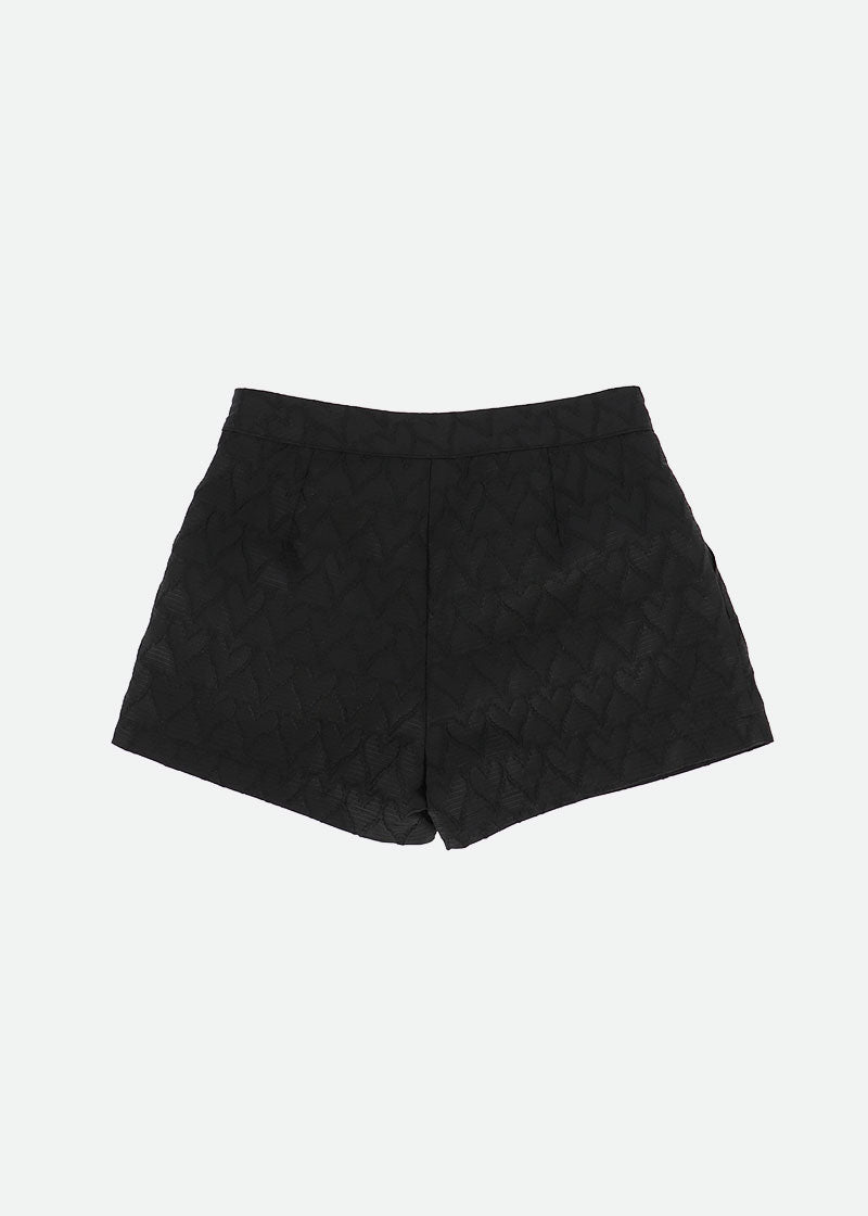 Laetitia Heart Jacquard Shorts Black