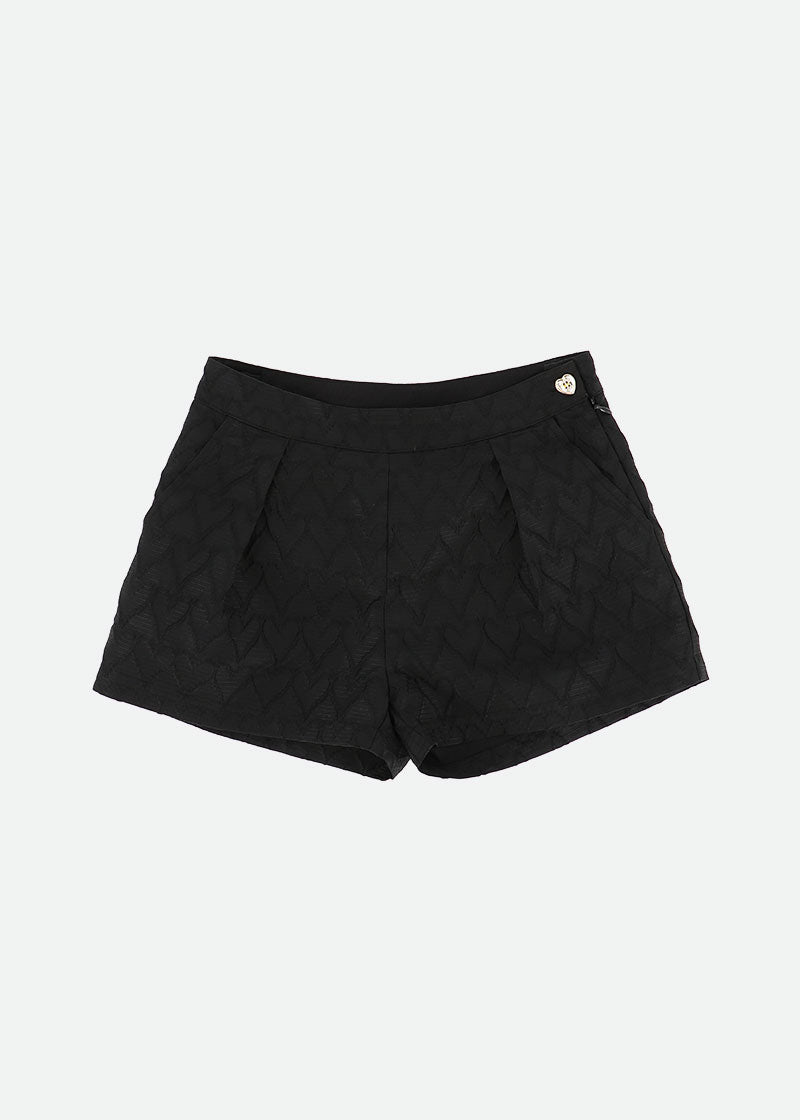 Laetitia Heart Jacquard Shorts Black