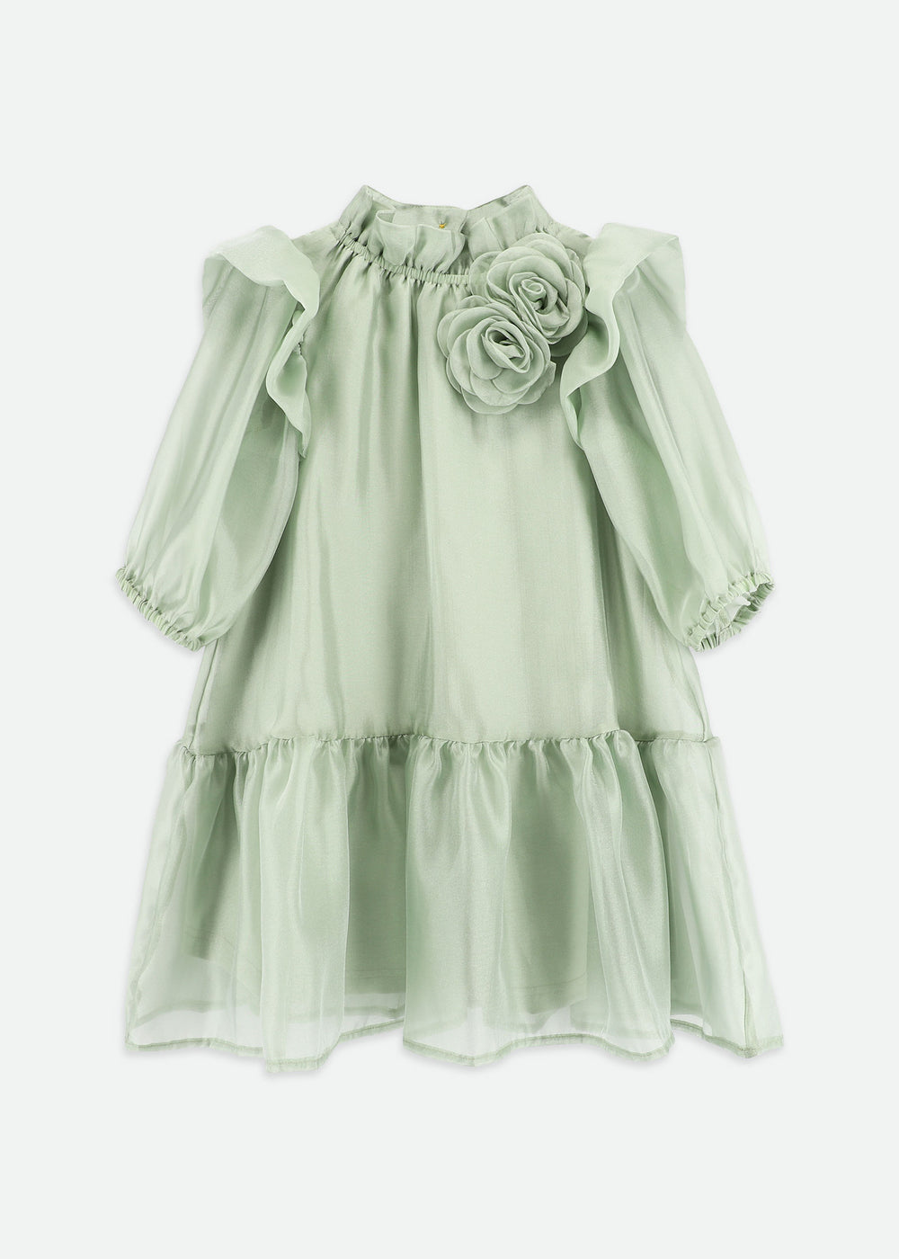 Lark Rose Trim Dress Sage Green