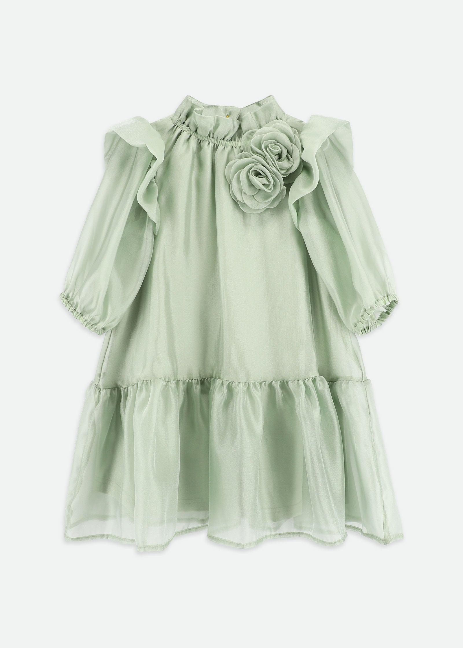 Lark Rose Trim Dress Sage Green