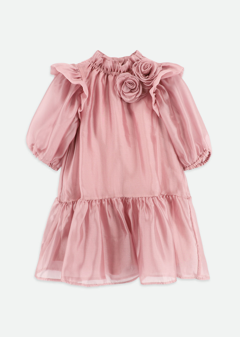 Lark Rose Trim Dress Tea Rose