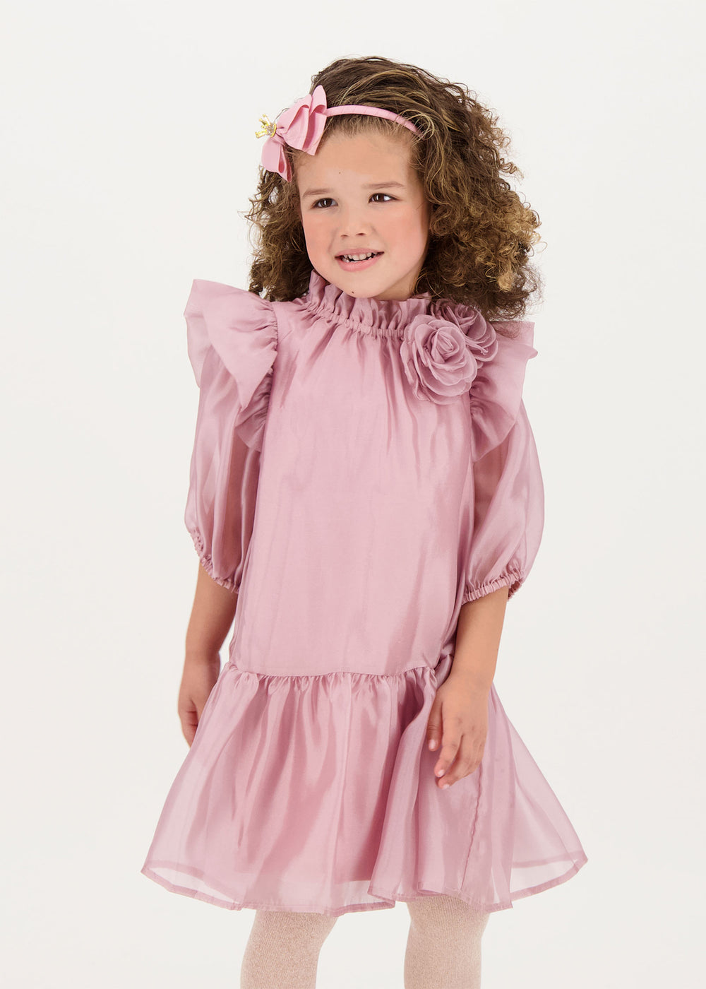 Lark Rose Trim Dress Tea Rose