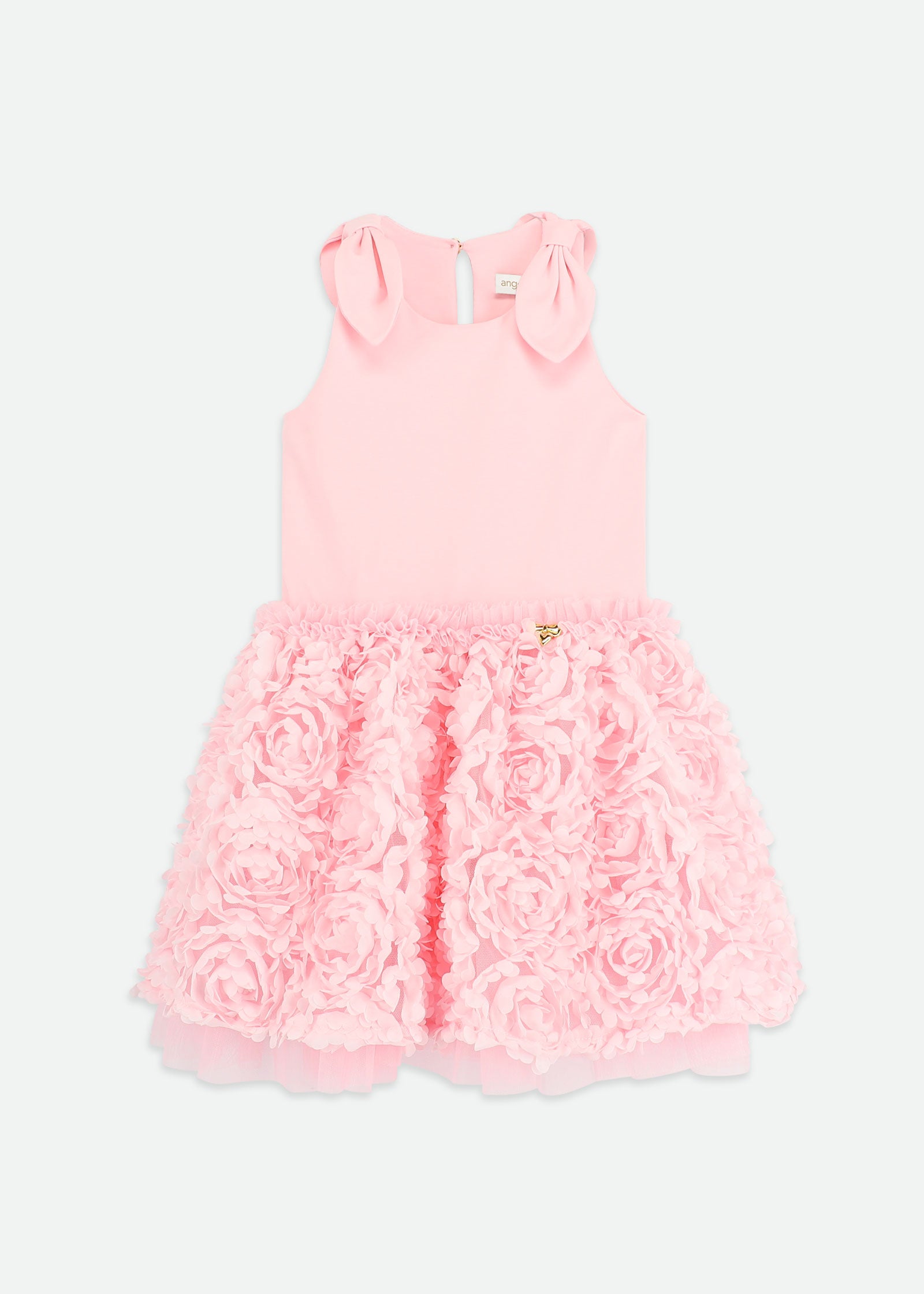 Lauren Drop Waist 3D Flower Dress Fairy Pink