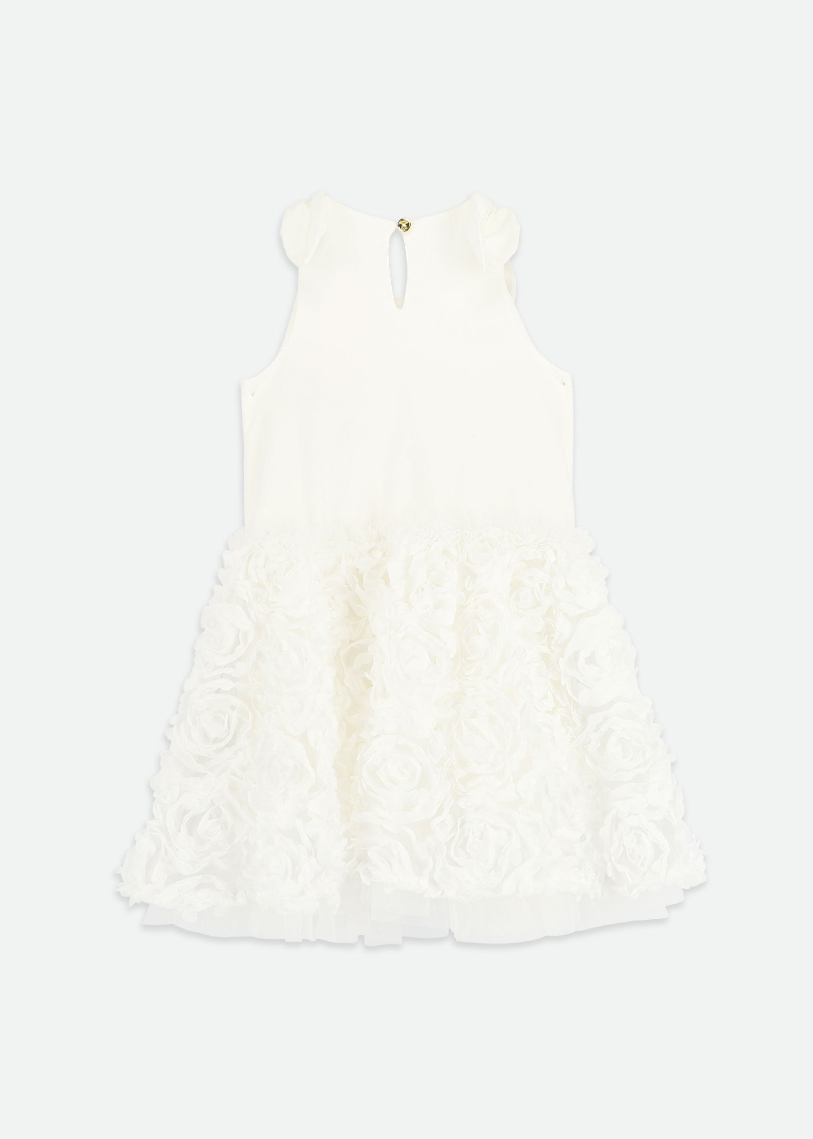 Lauren Drop Waist 3D Flower Dress Snowdrop