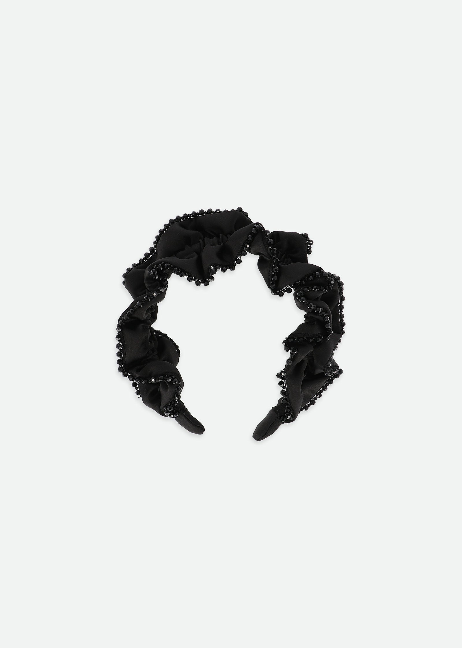 Lavinia Beaded Trim Headband Black
