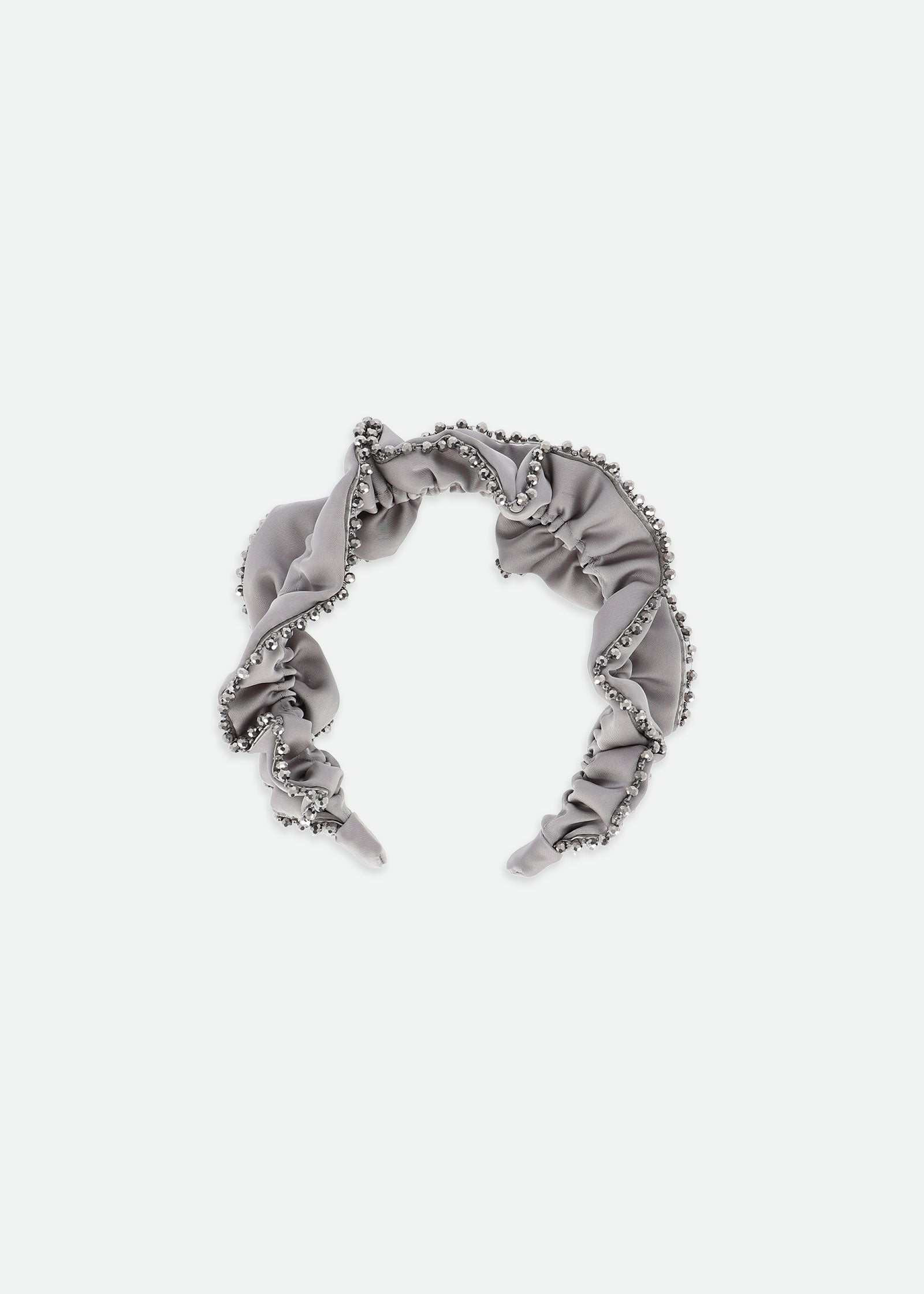 Lavinia Beaded Trim Headband Grey