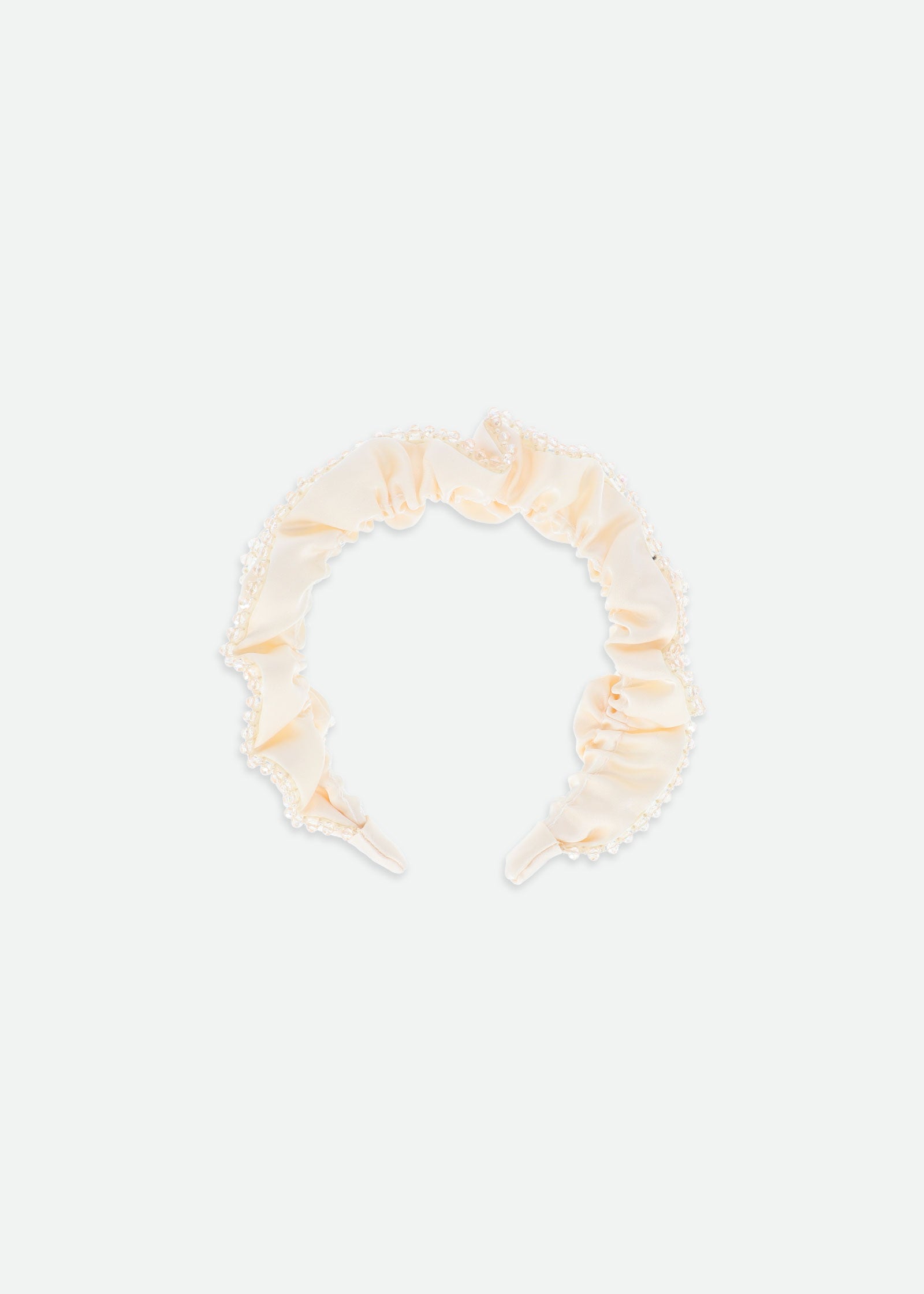Lavinia Beaded Trim Headband Vanilla