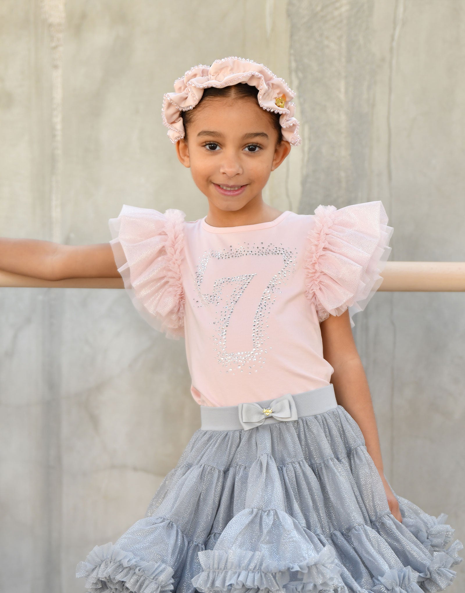 Lavinia Beaded Trim Headband Pink