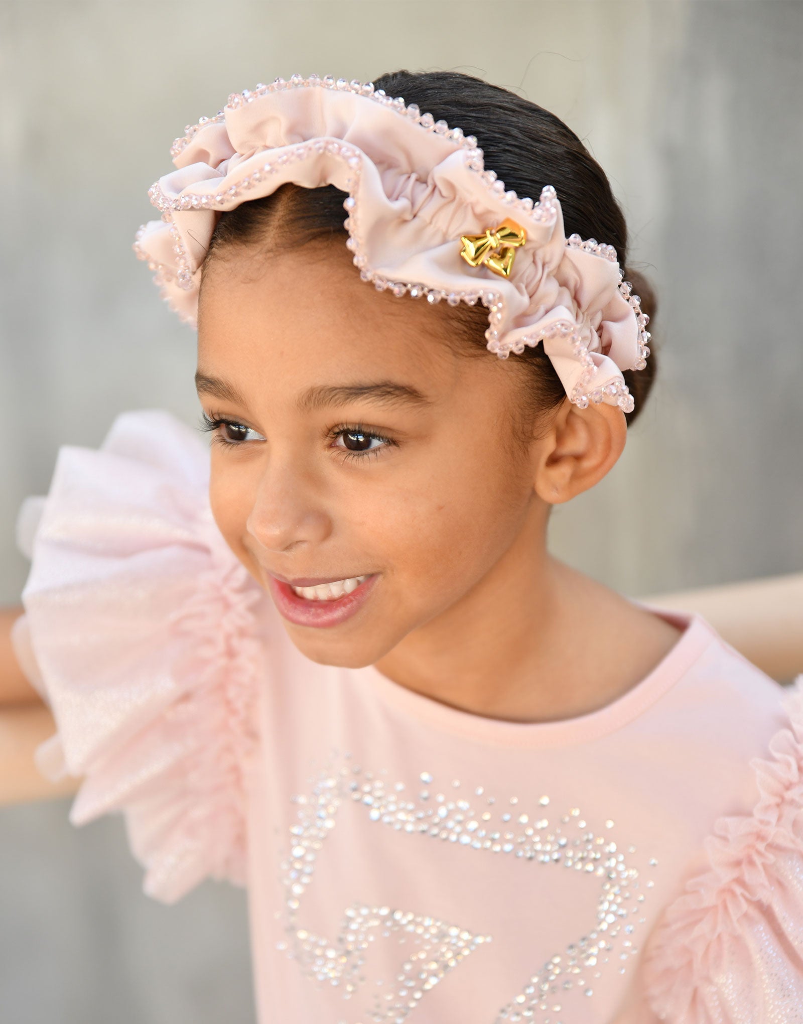 Lavinia Beaded Trim Headband Pink