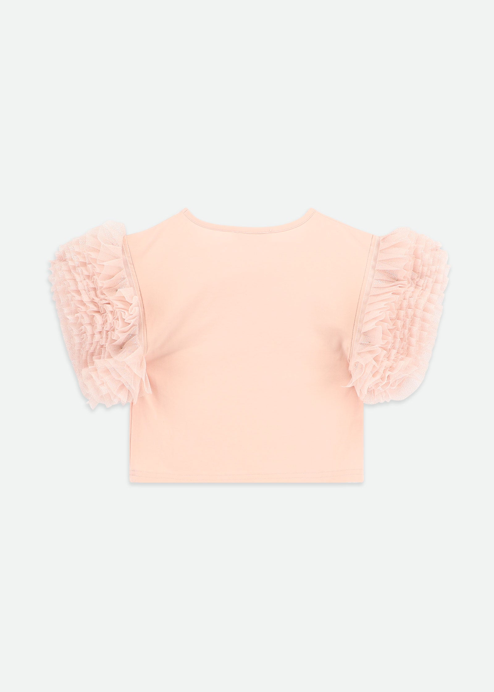 Lessi Puff Tulle Sleeve Top Sweet Blush