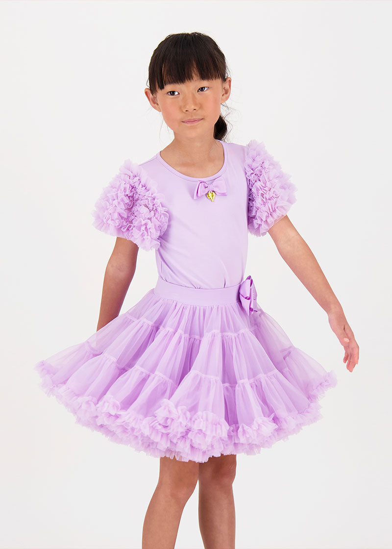 Lexie Tulle Sleeve Top Lilac